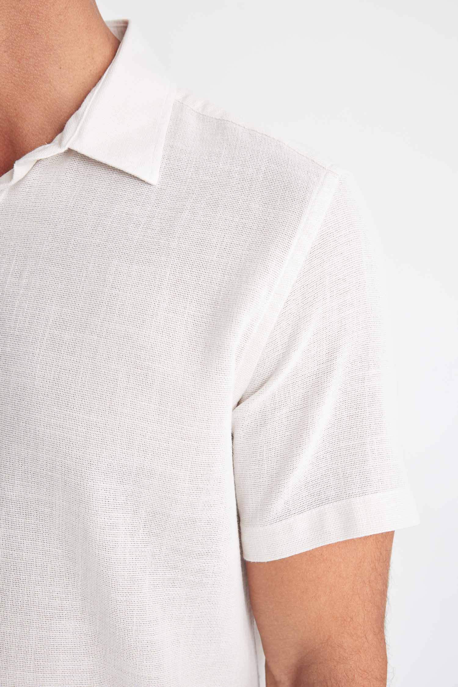 Chemise basique en coton à manches courtes Coupe régulière