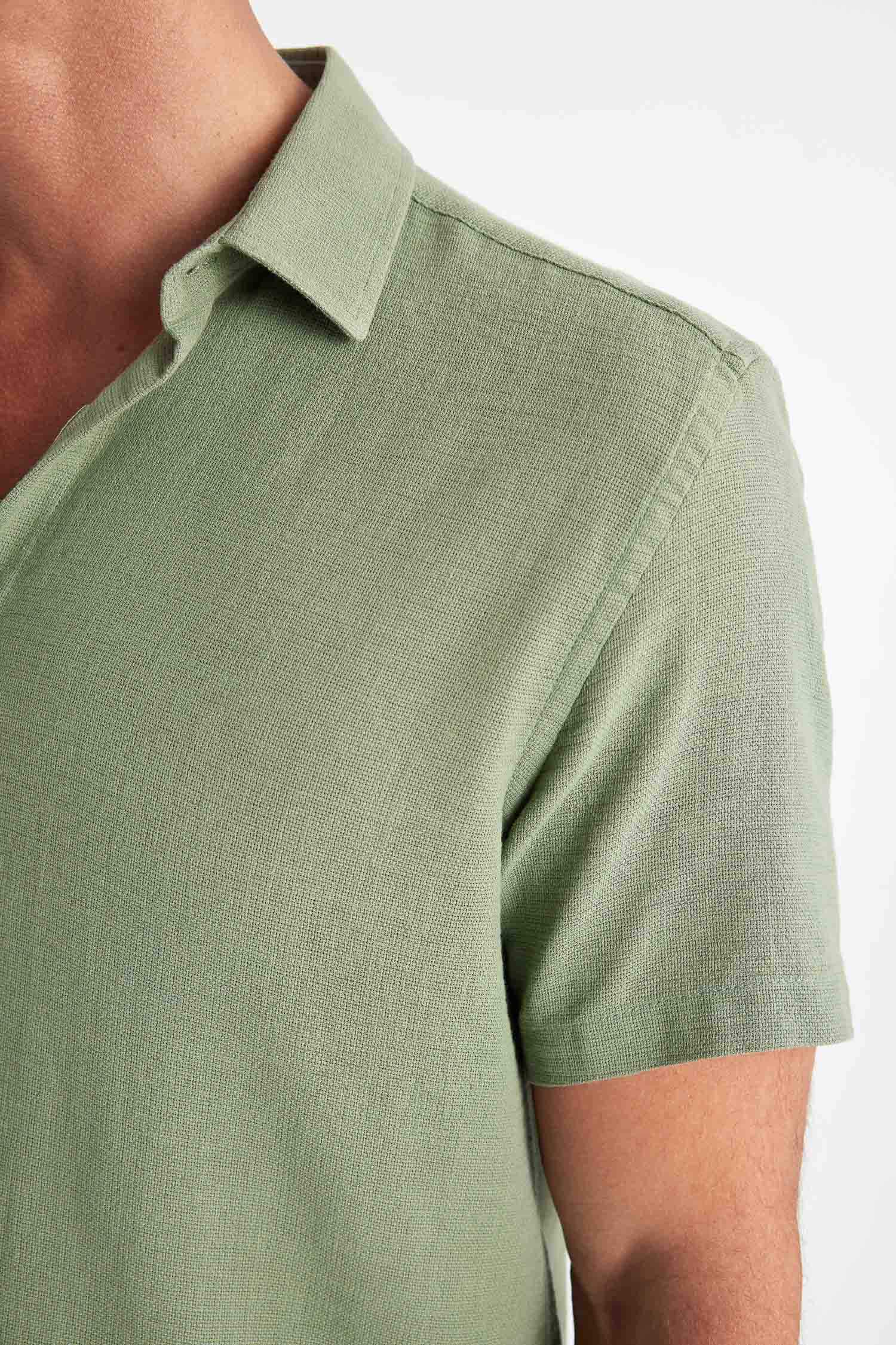 قميص بولو قطن نص ردن قصة عادية