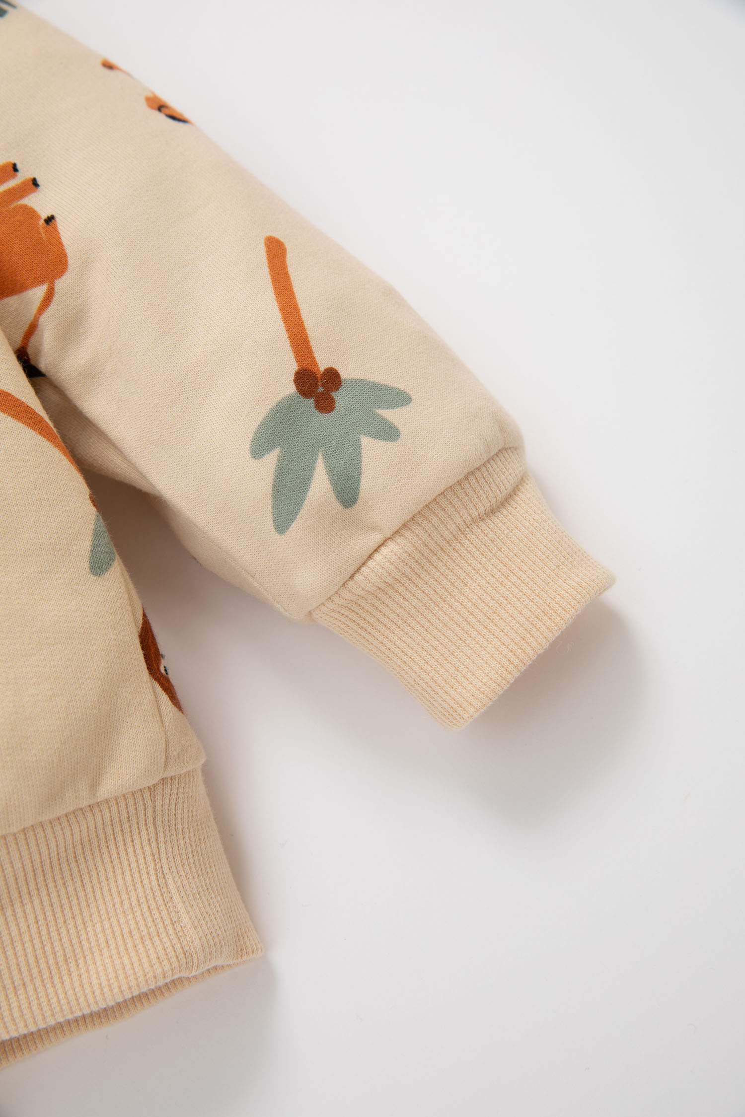 Erkek Bebek Bisiklet Yaka Baskılı Sweatshirt