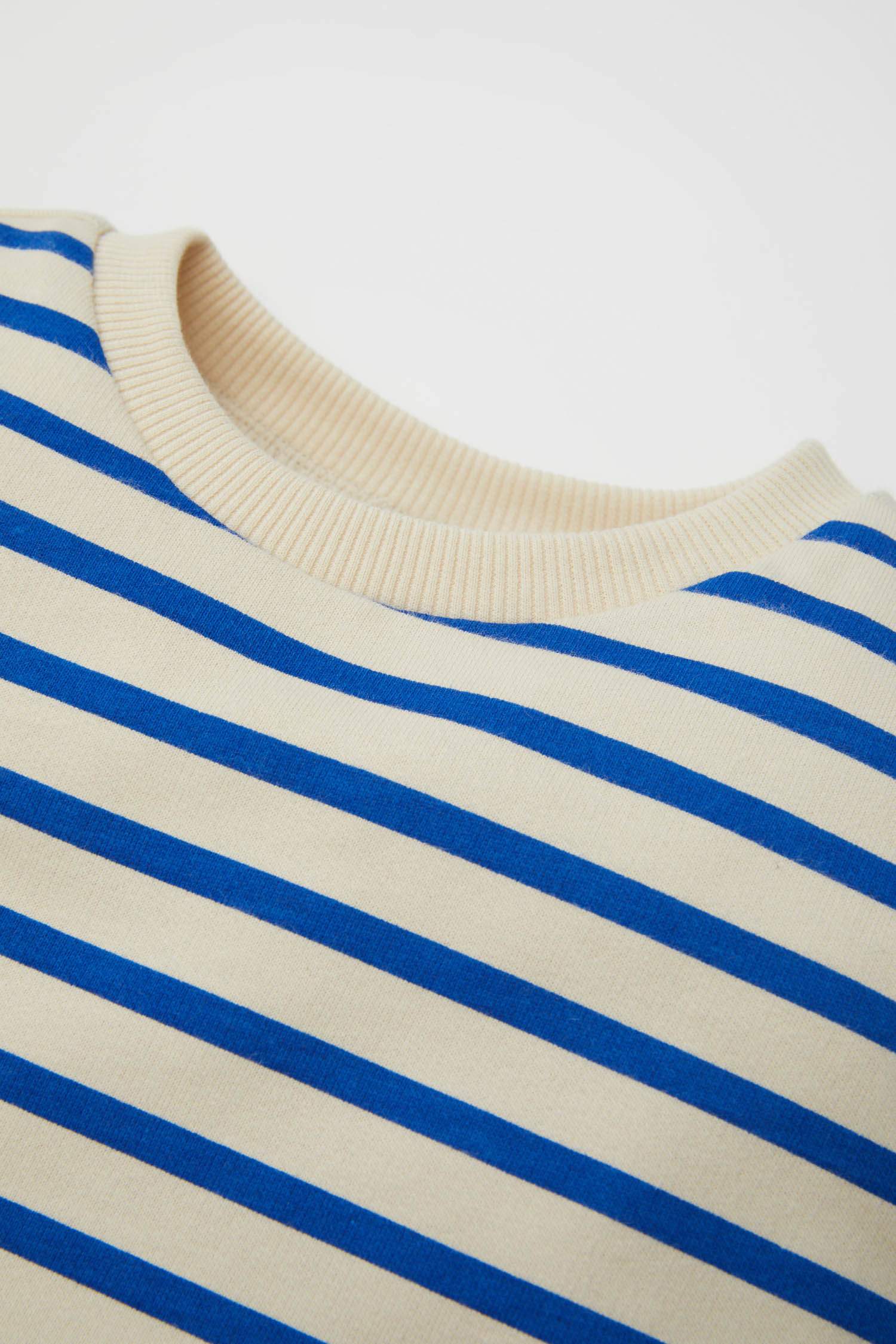 Erkek Bebek Bisiklet Yaka Baskılı 2'li Sweatshirt