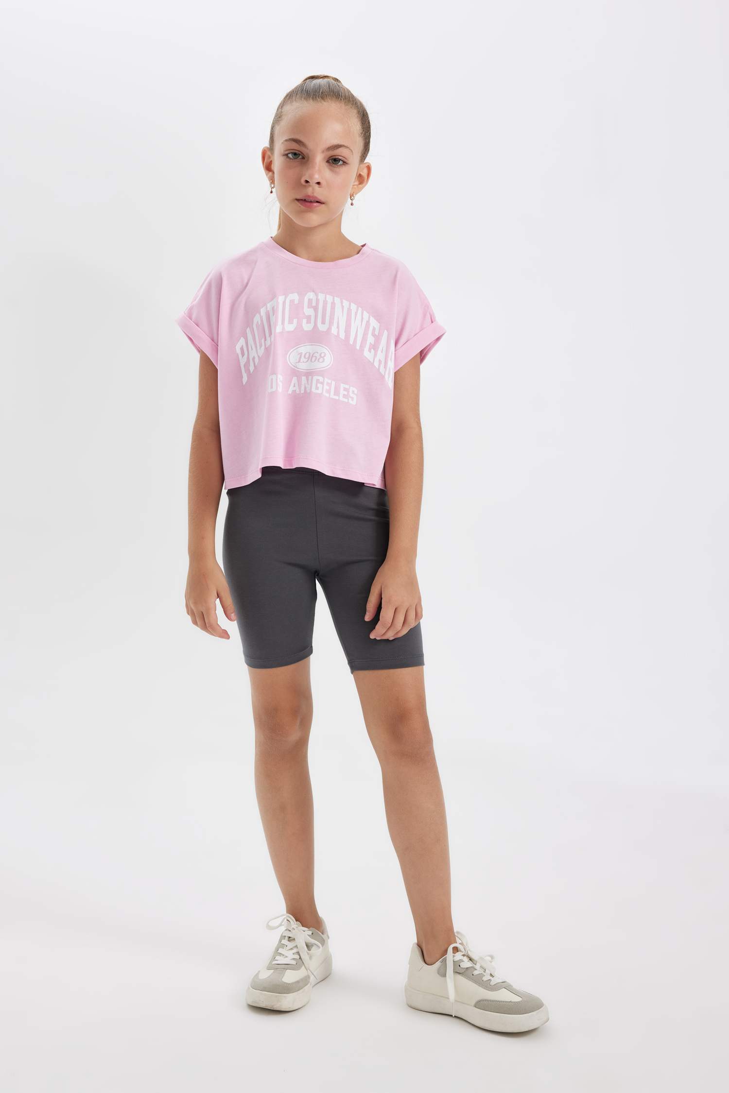 Girl Printed Short Sleeve T-Shirt Leggings 2 Piece Set