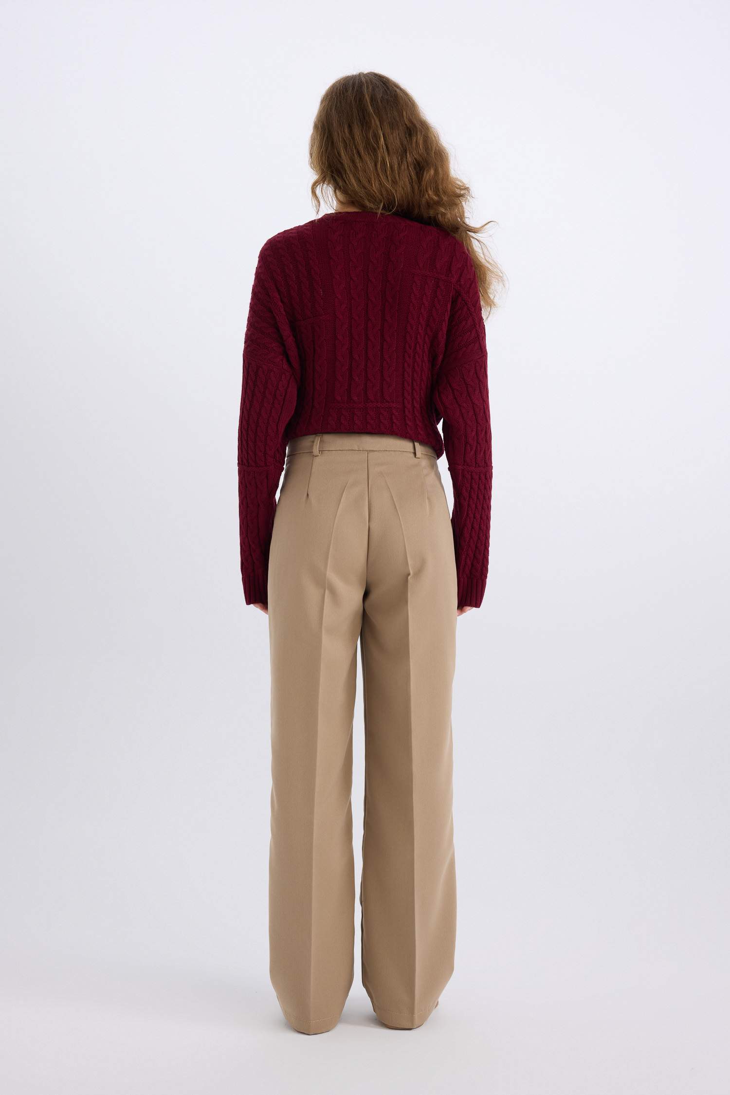 Wide Leg High Waist Standard Length Trousers