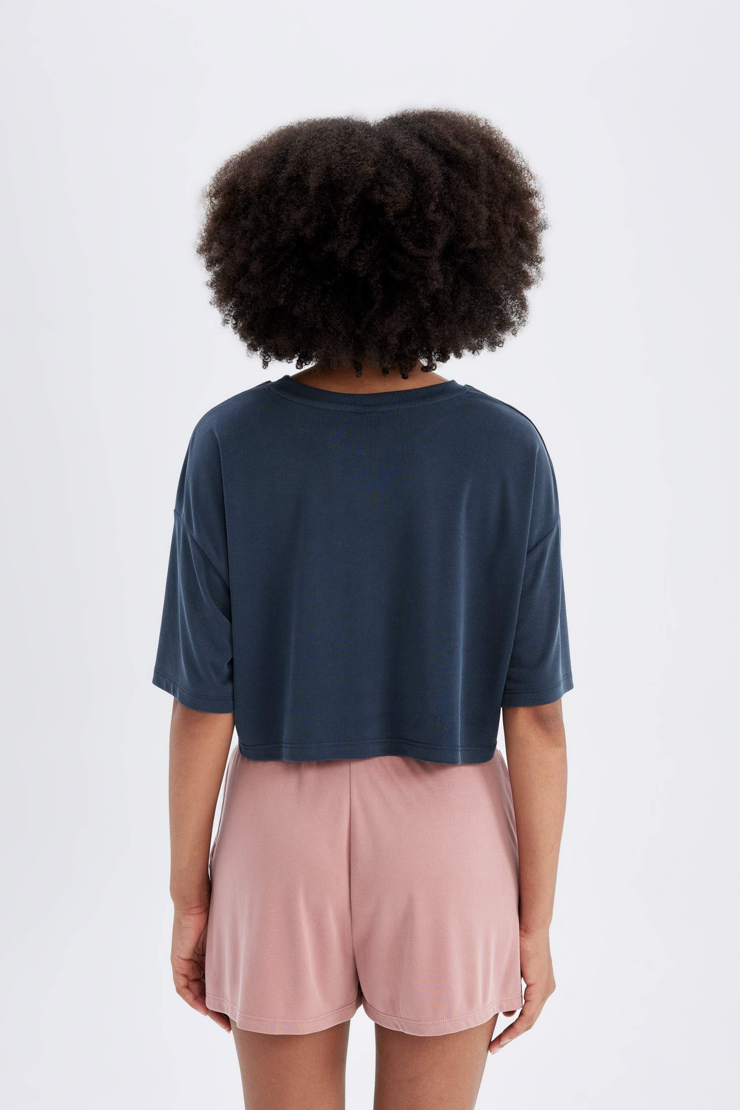 DeFactoFit Crew Neck Sports Modal Crop T-Shirt