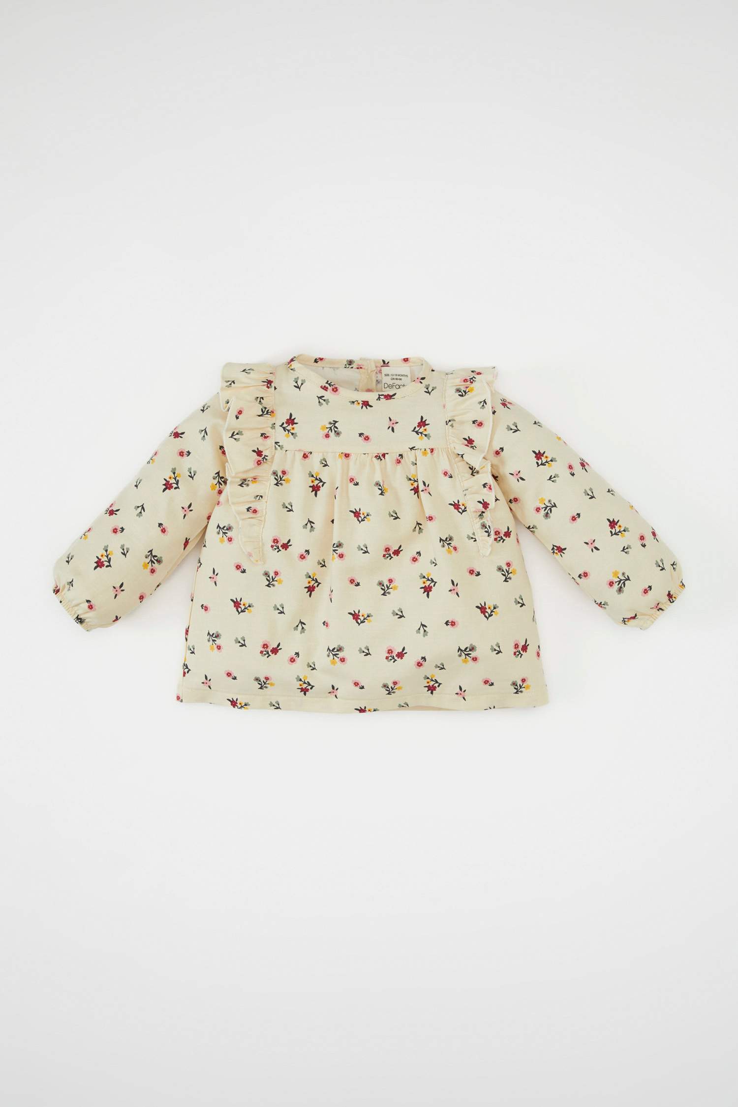 Chemise À Manches Longues En Twill Col Ras Du Cou pour bébé fille