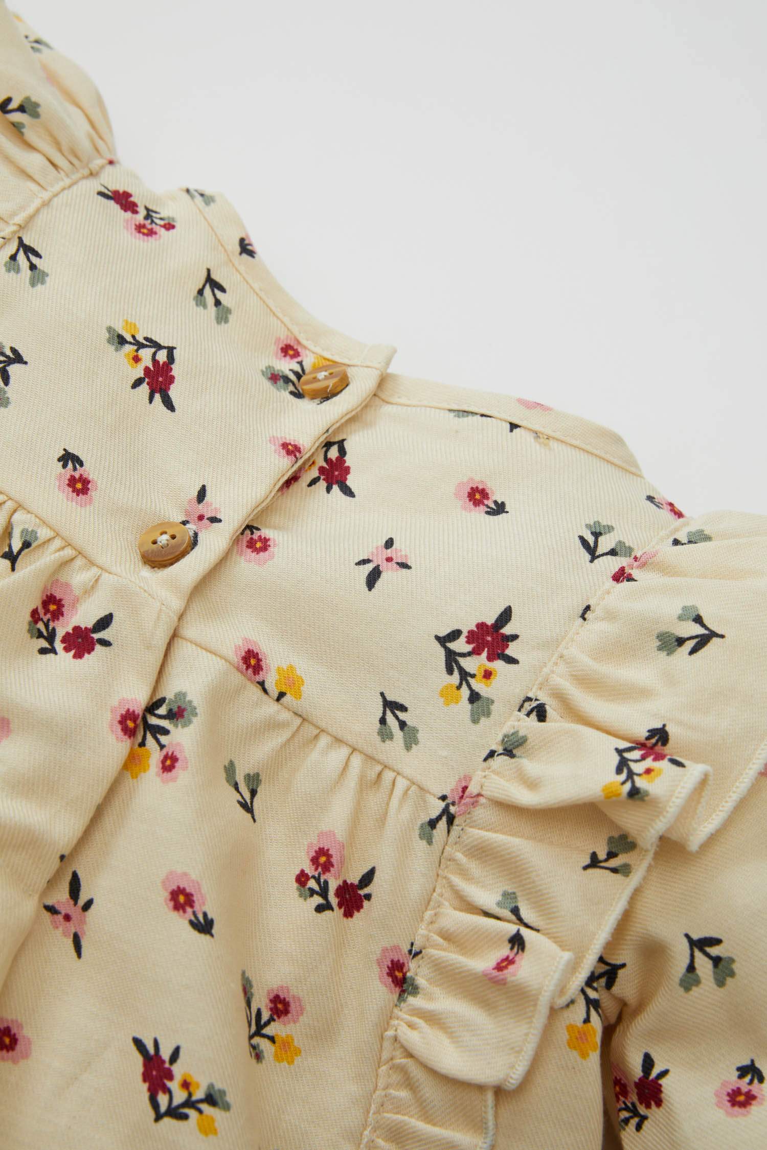 Chemise À Manches Longues En Twill Col Ras Du Cou pour bébé fille