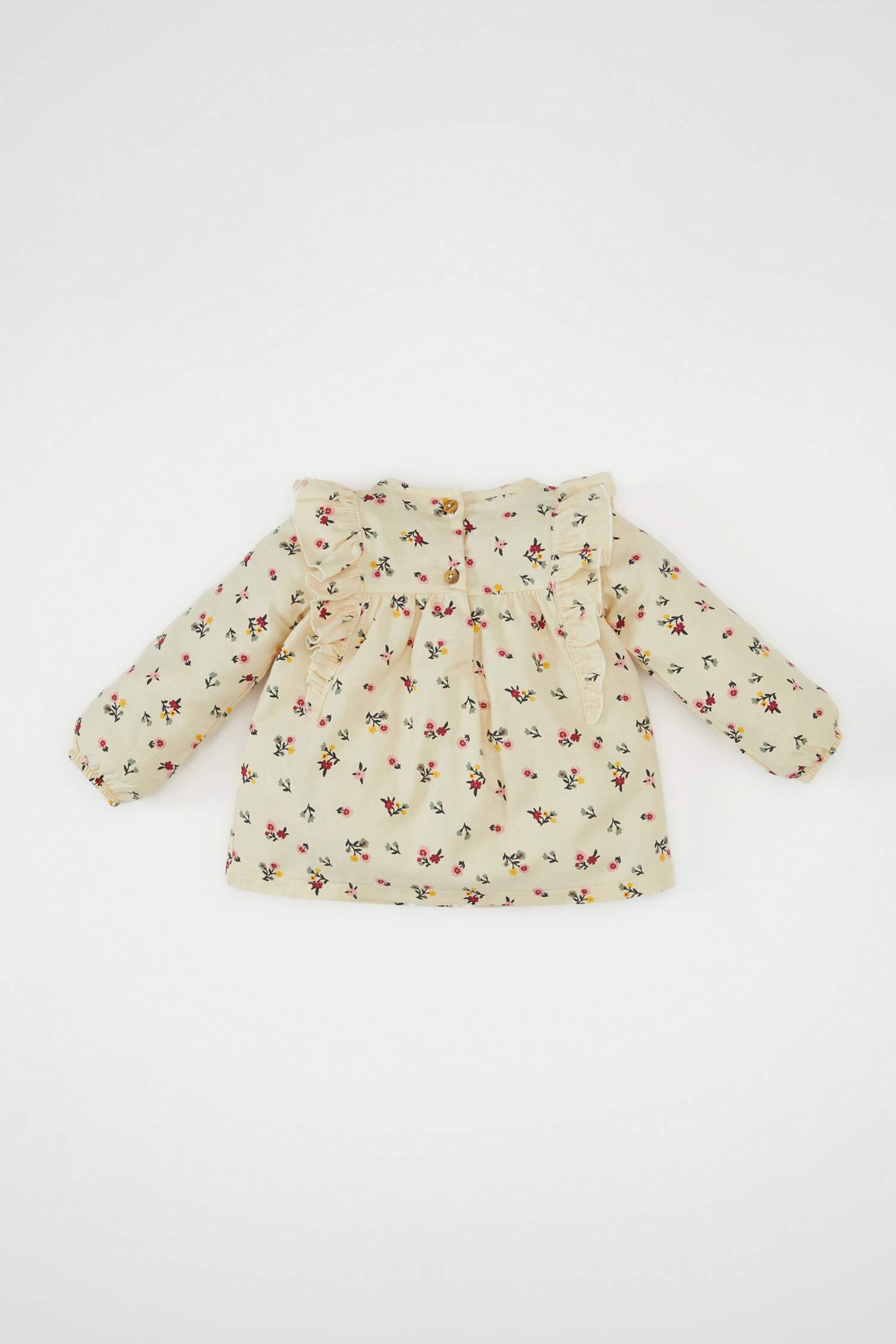 Chemise À Manches Longues En Twill Col Ras Du Cou pour bébé fille