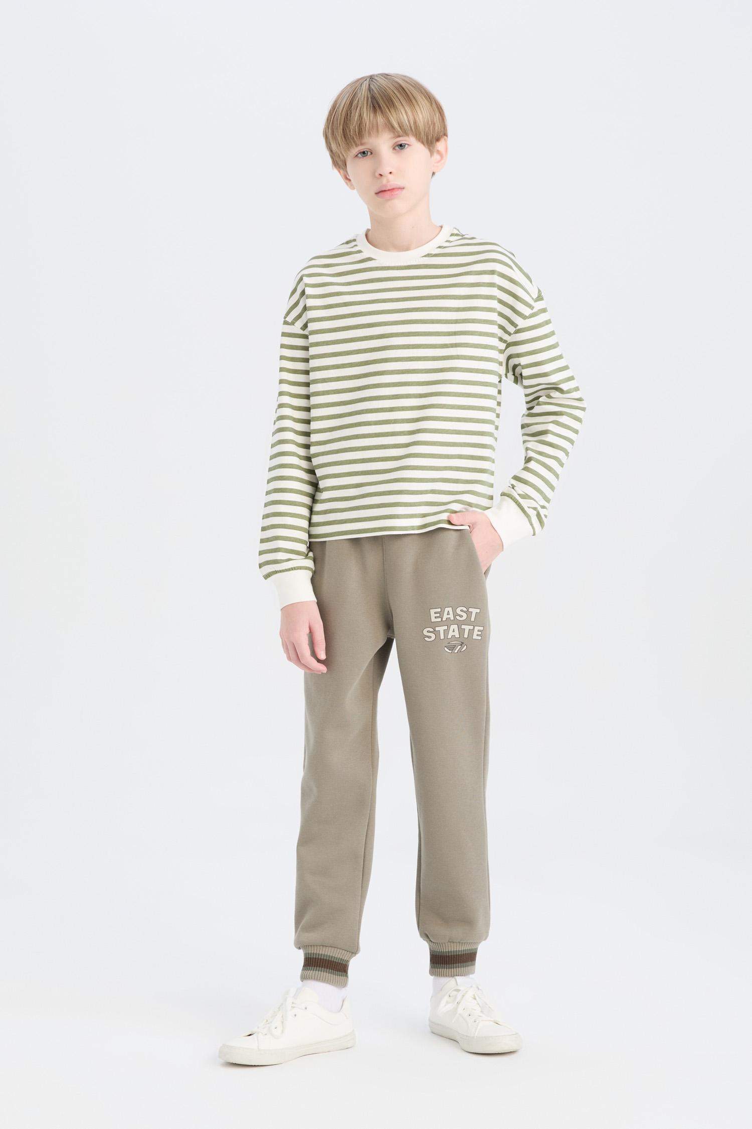 Erkek Çocuk Beli Paçası Lastikli Cepli Baskılı Eşofman Altı