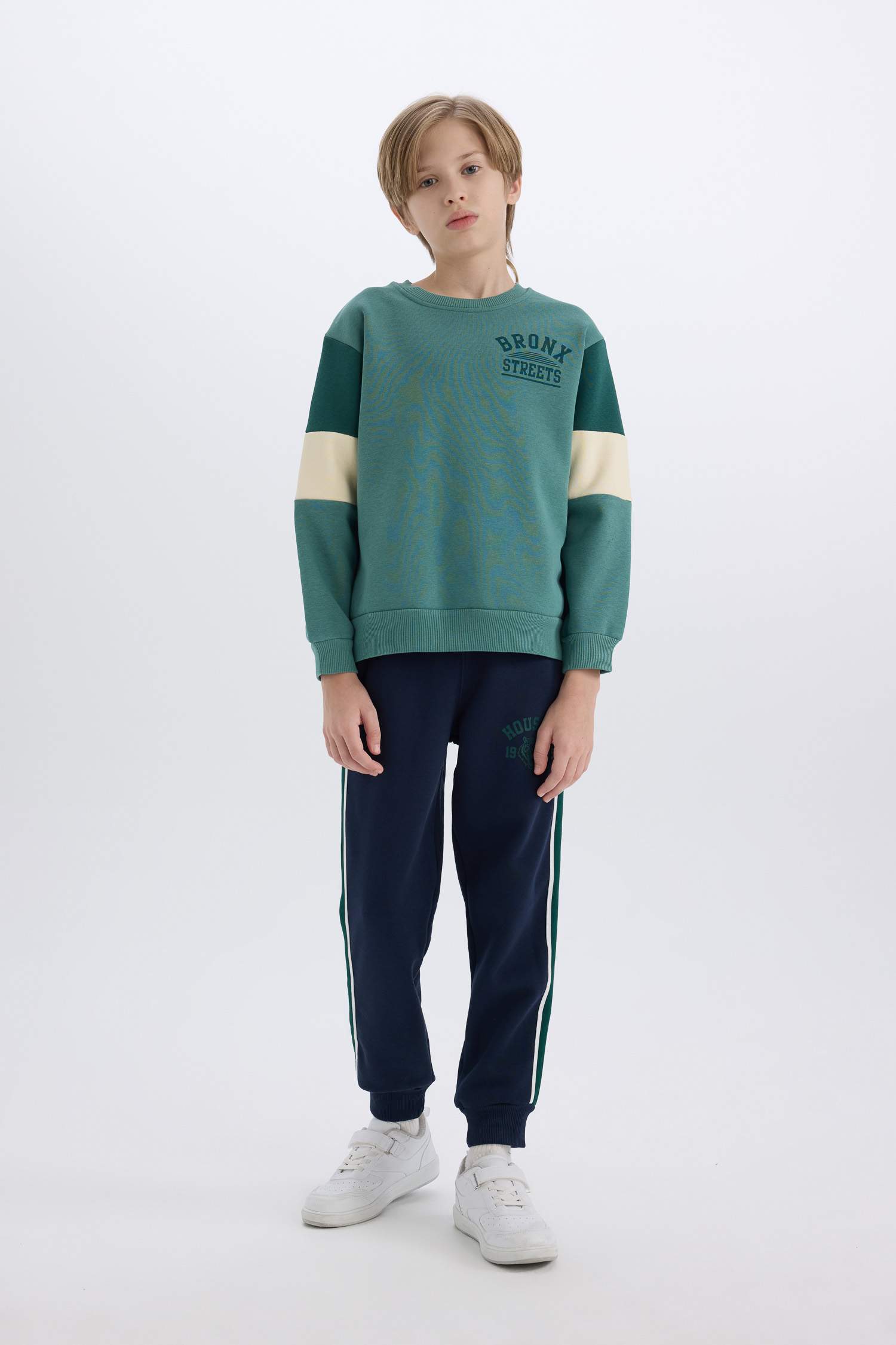 Boy Printed Elastic Waist Leg Sweatpants