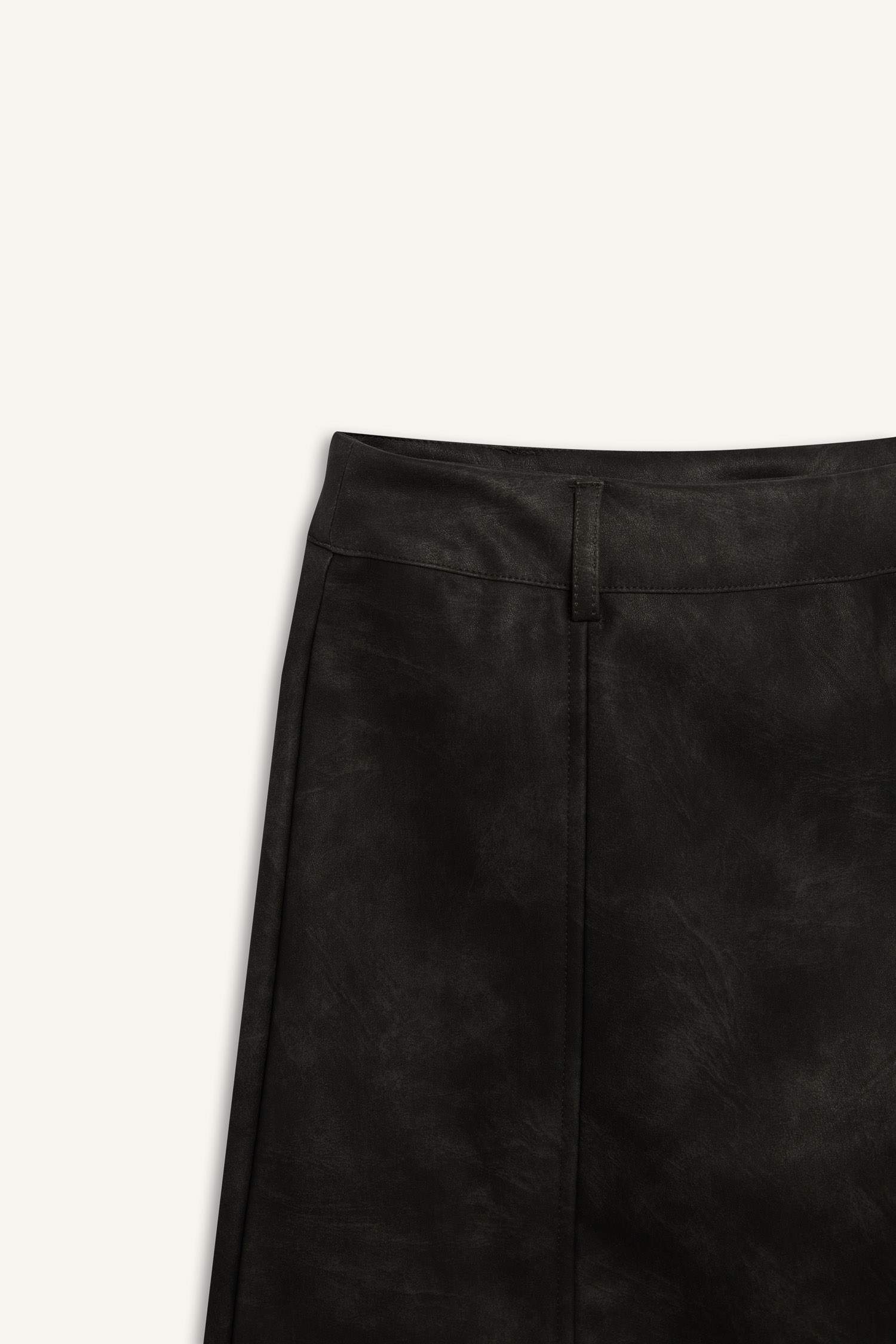 Coool A Cut Faux Leather High Waist Mini Knitted Skirt