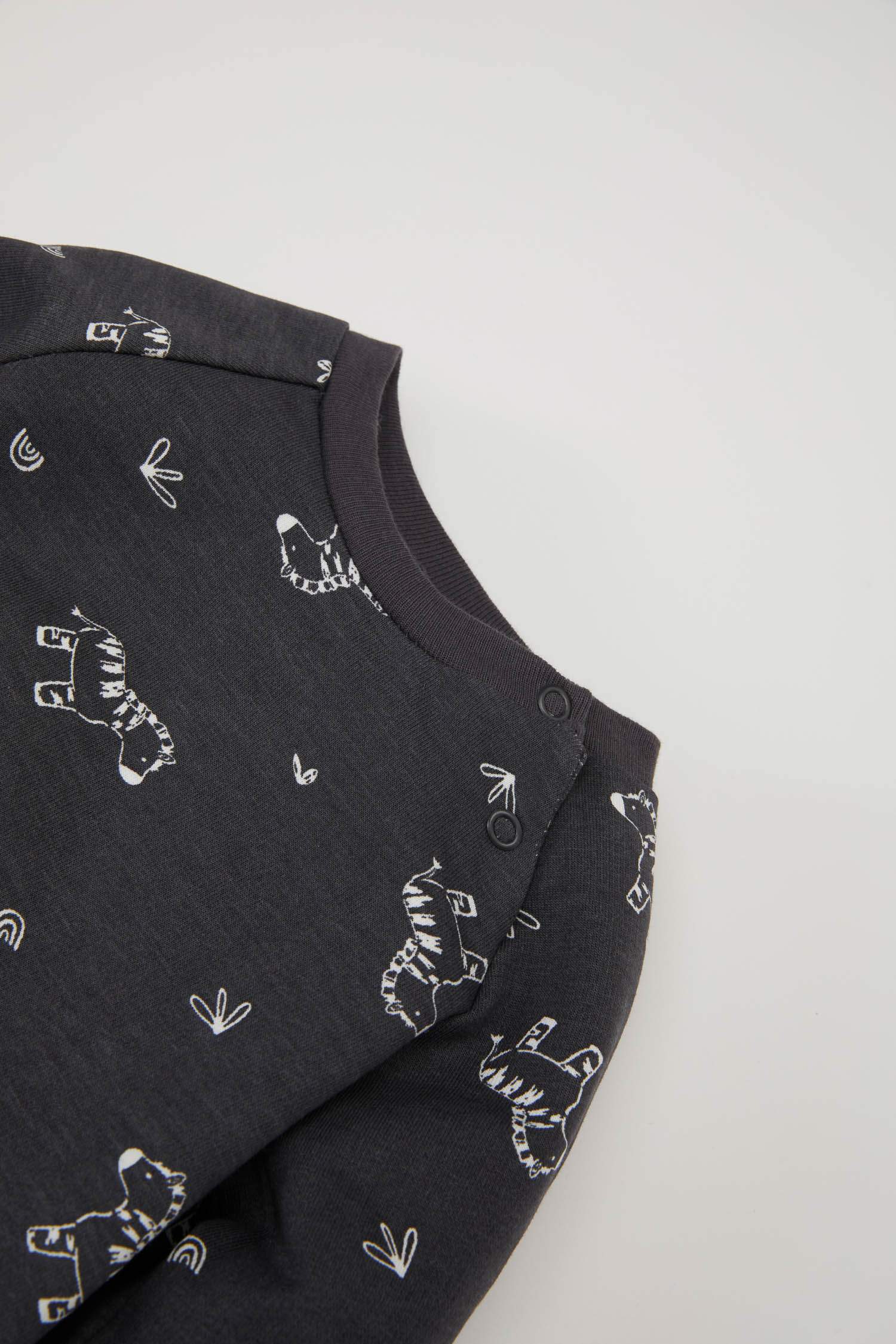 Ensemble de Combinaison et Bonnet en tissu Sweat à motif Zèbre, Coupe régulière