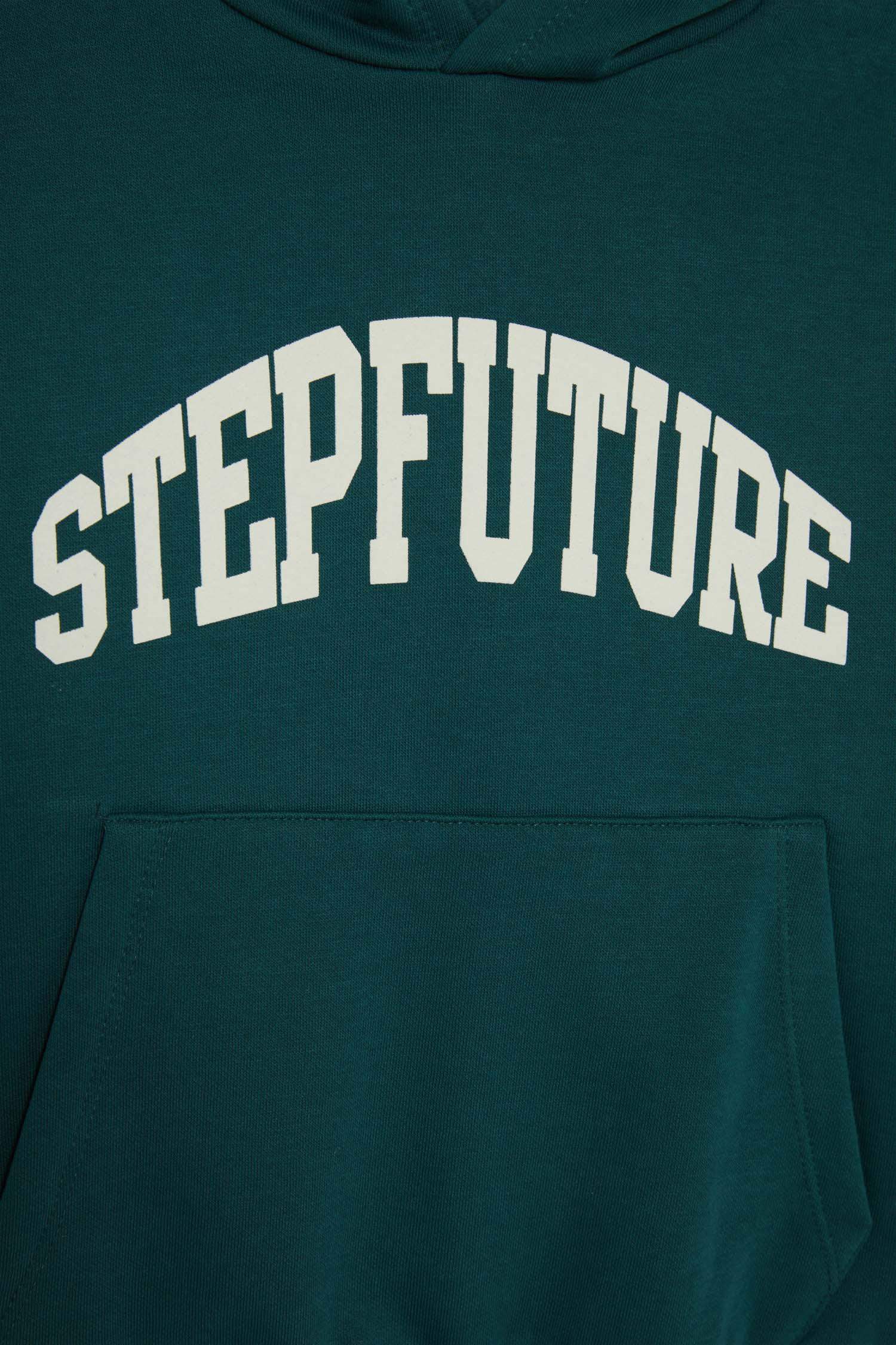 Erkek Çocuk Kapüşonlu İçi Yumuşak Tüylü Baskılı Sweatshirt 