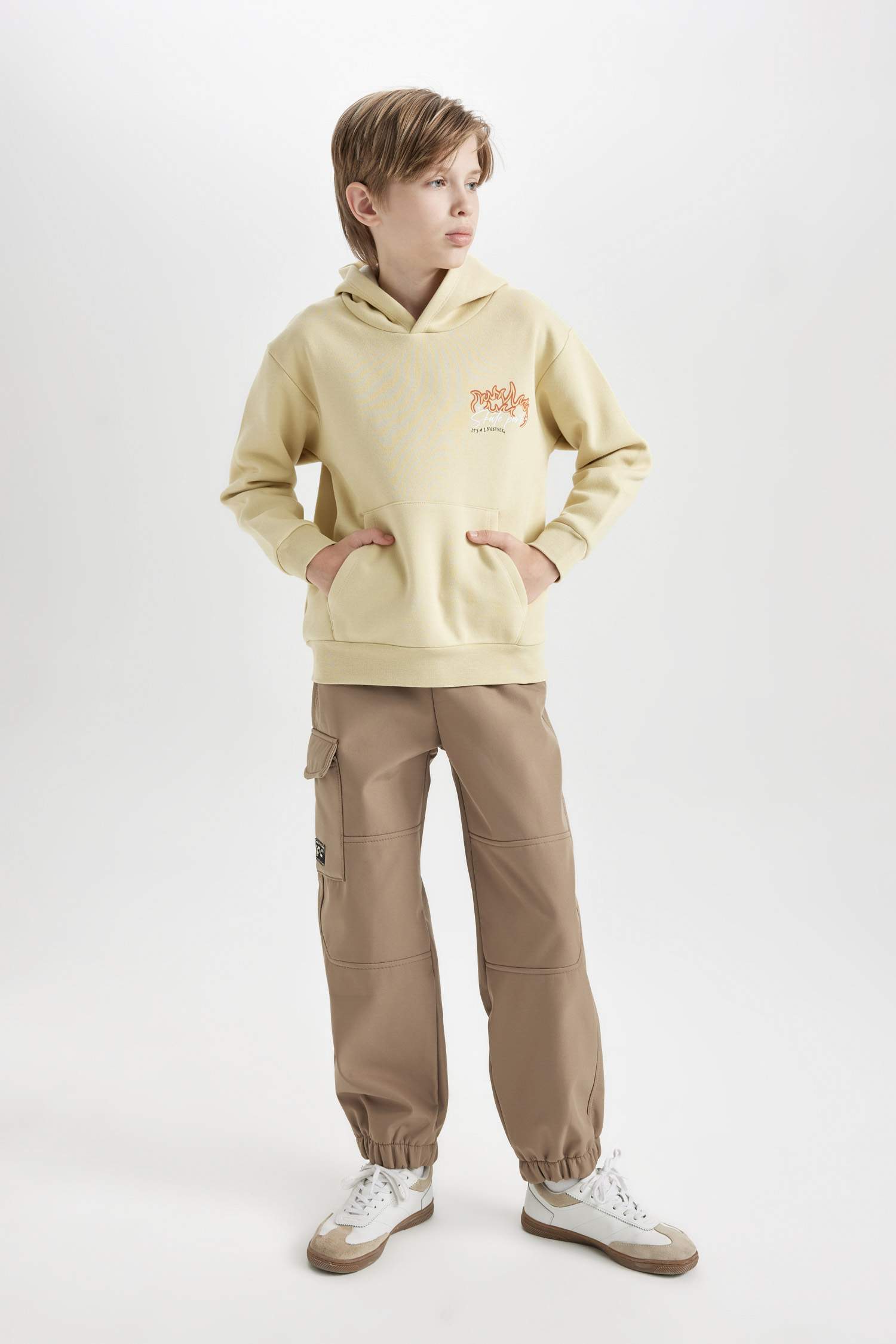 Свитшот с принтом с капюшоном для мальчиков