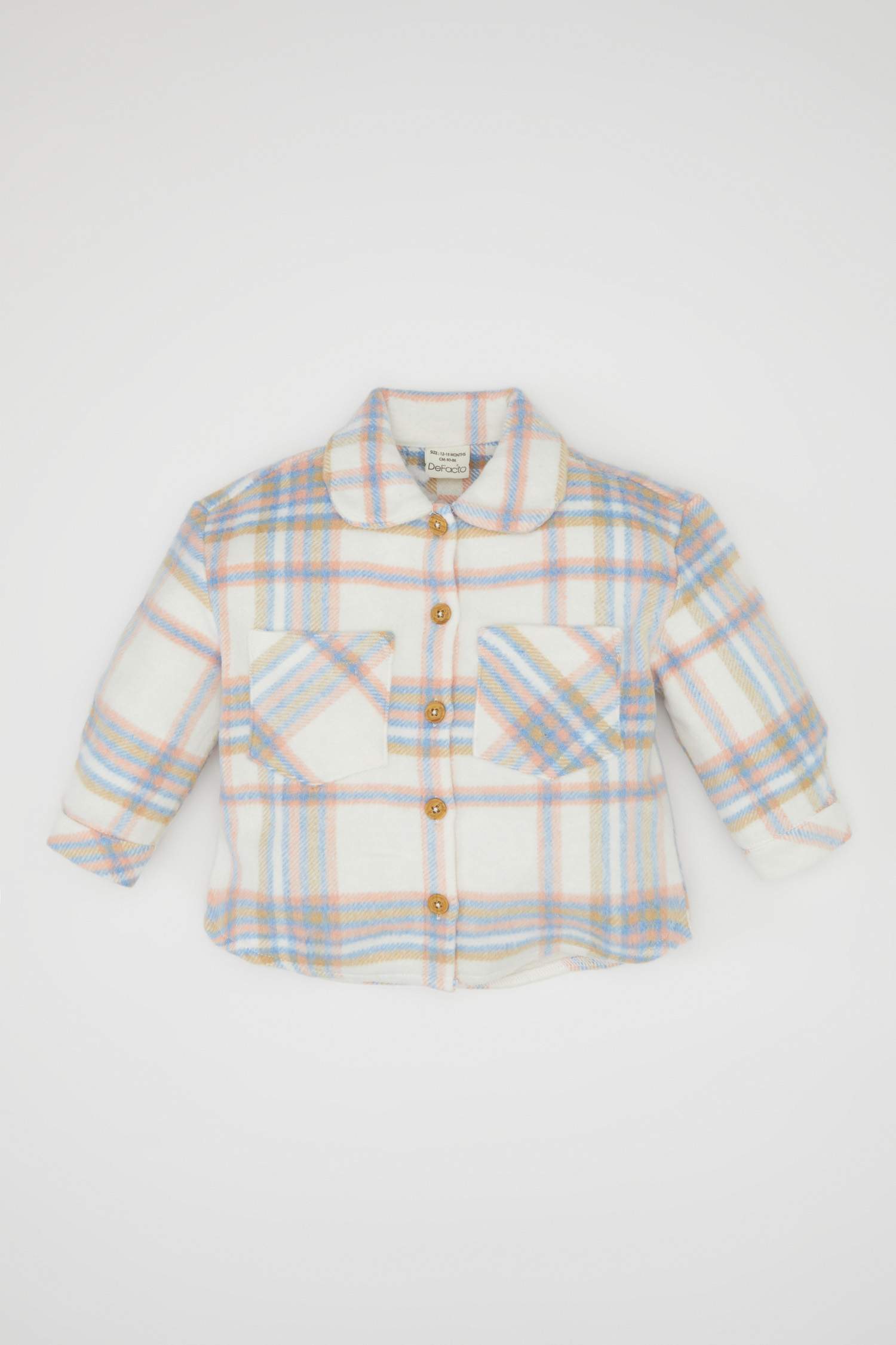 Kız Bebek Ekose Desenli Flanel Uzun Kollu Gömlek