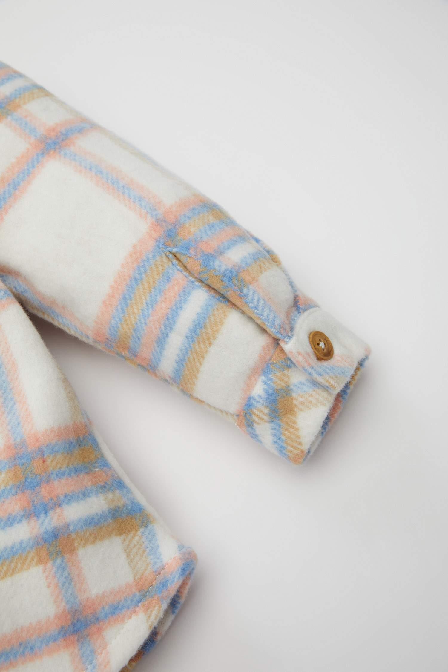 Kız Bebek Ekose Desenli Flanel Uzun Kollu Gömlek