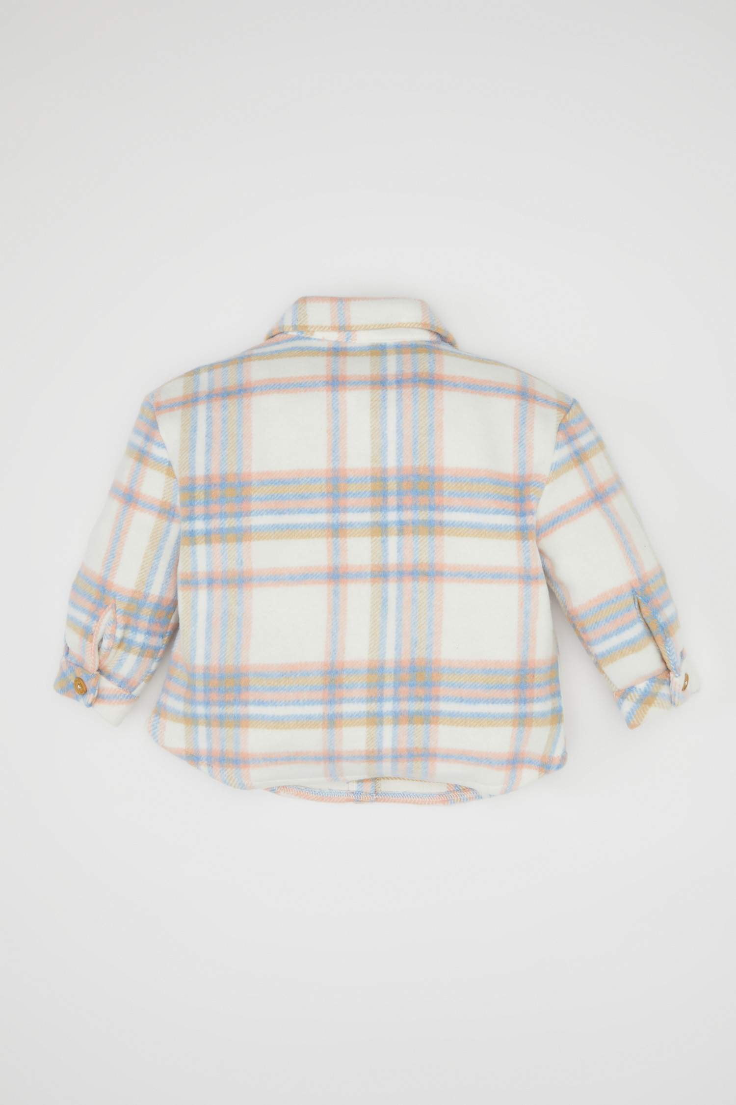 Kız Bebek Ekose Desenli Flanel Uzun Kollu Gömlek