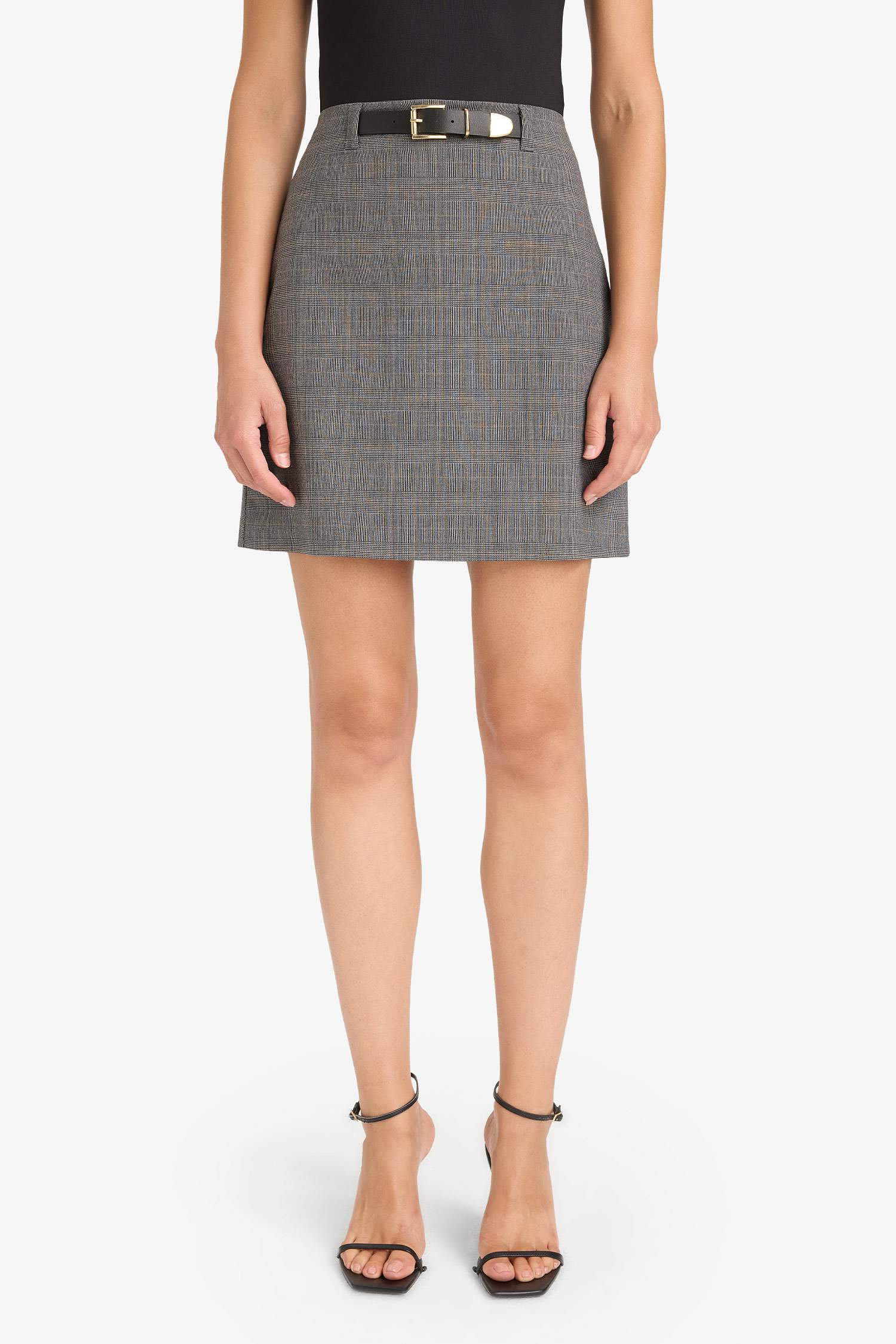 A Kesim Yüksek Bel Mini Etek