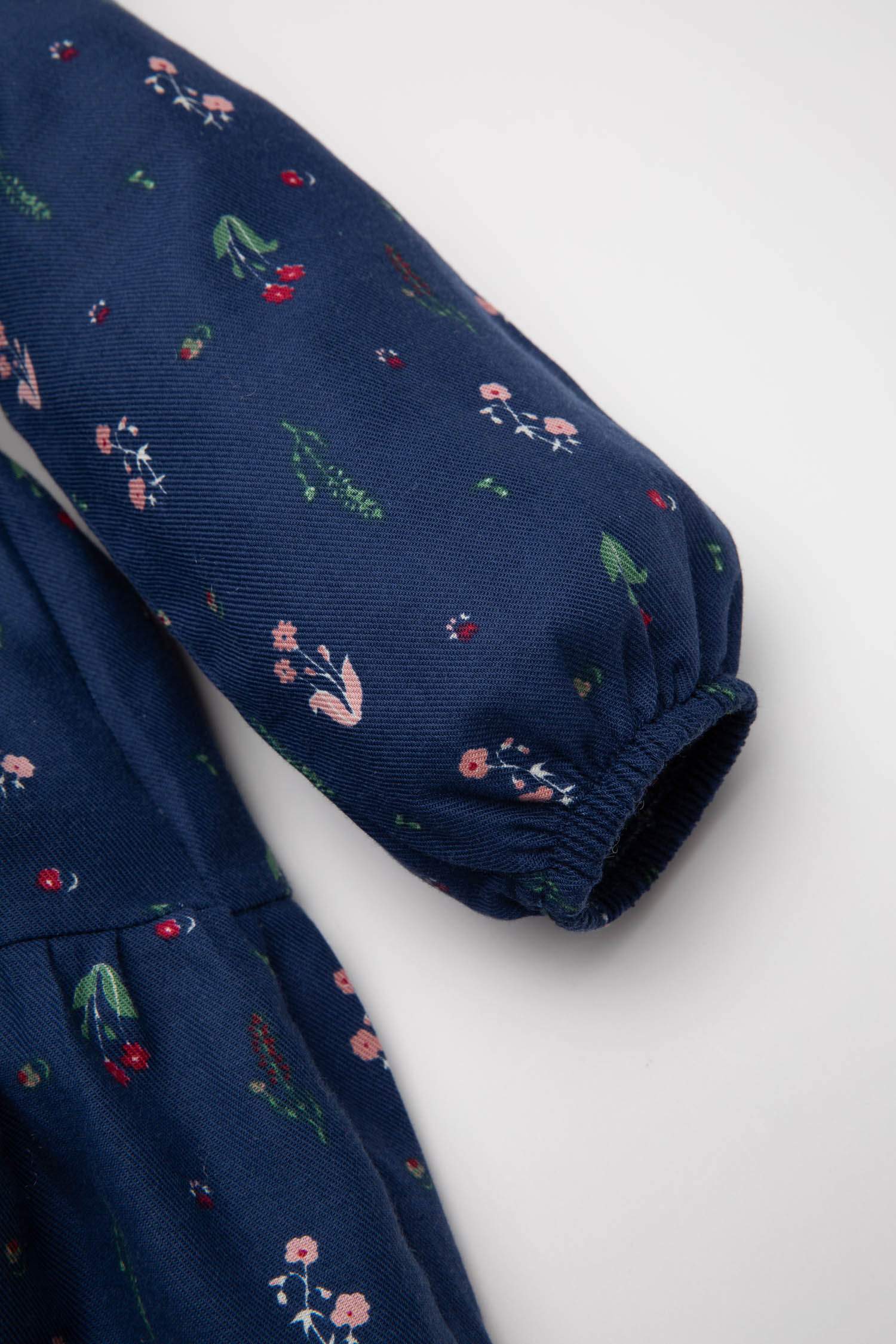 Baby Girl Floral Long Sleeve Twill Dress