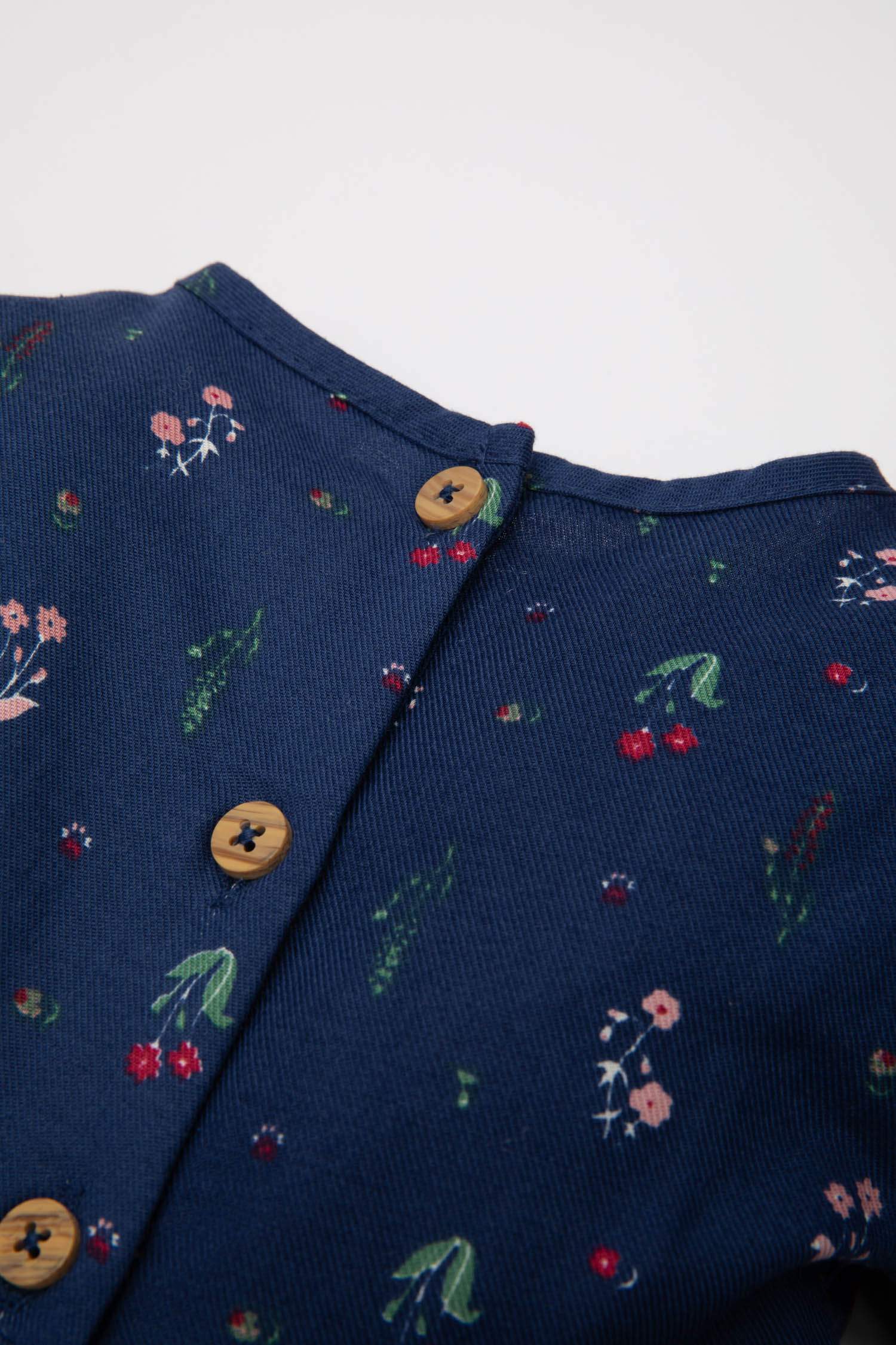 Baby Girl Floral Long Sleeve Twill Dress