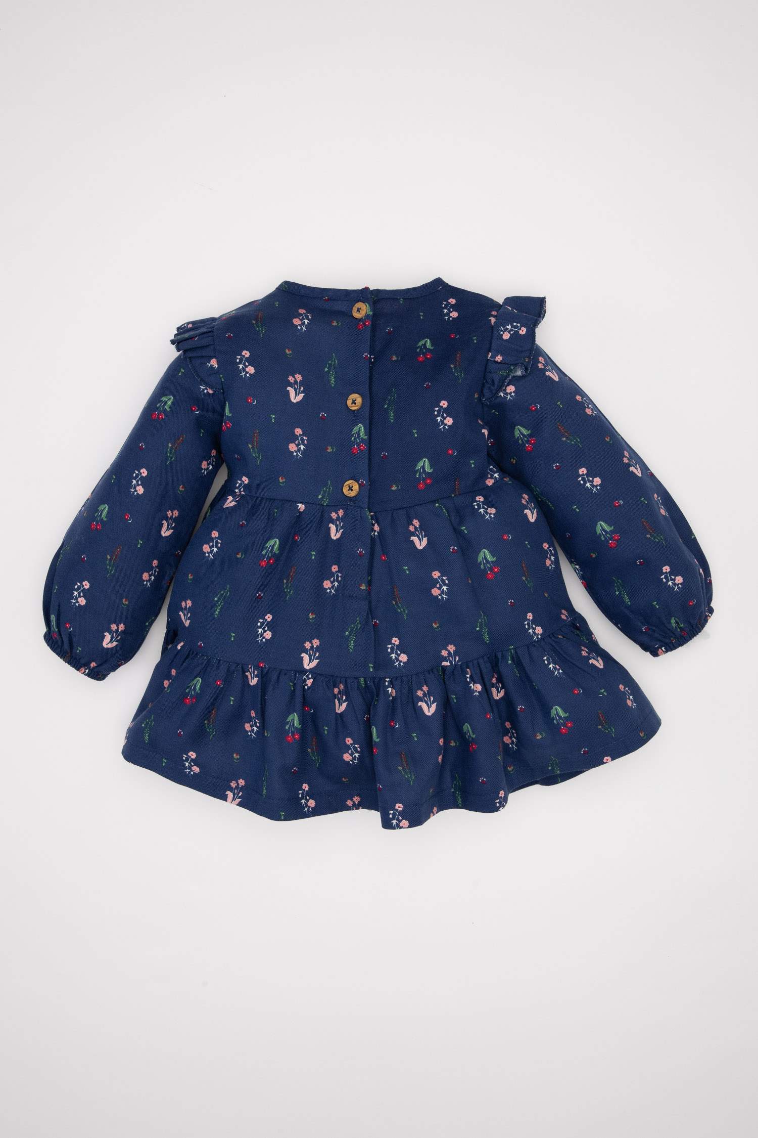 Baby Girl Floral Long Sleeve Twill Dress