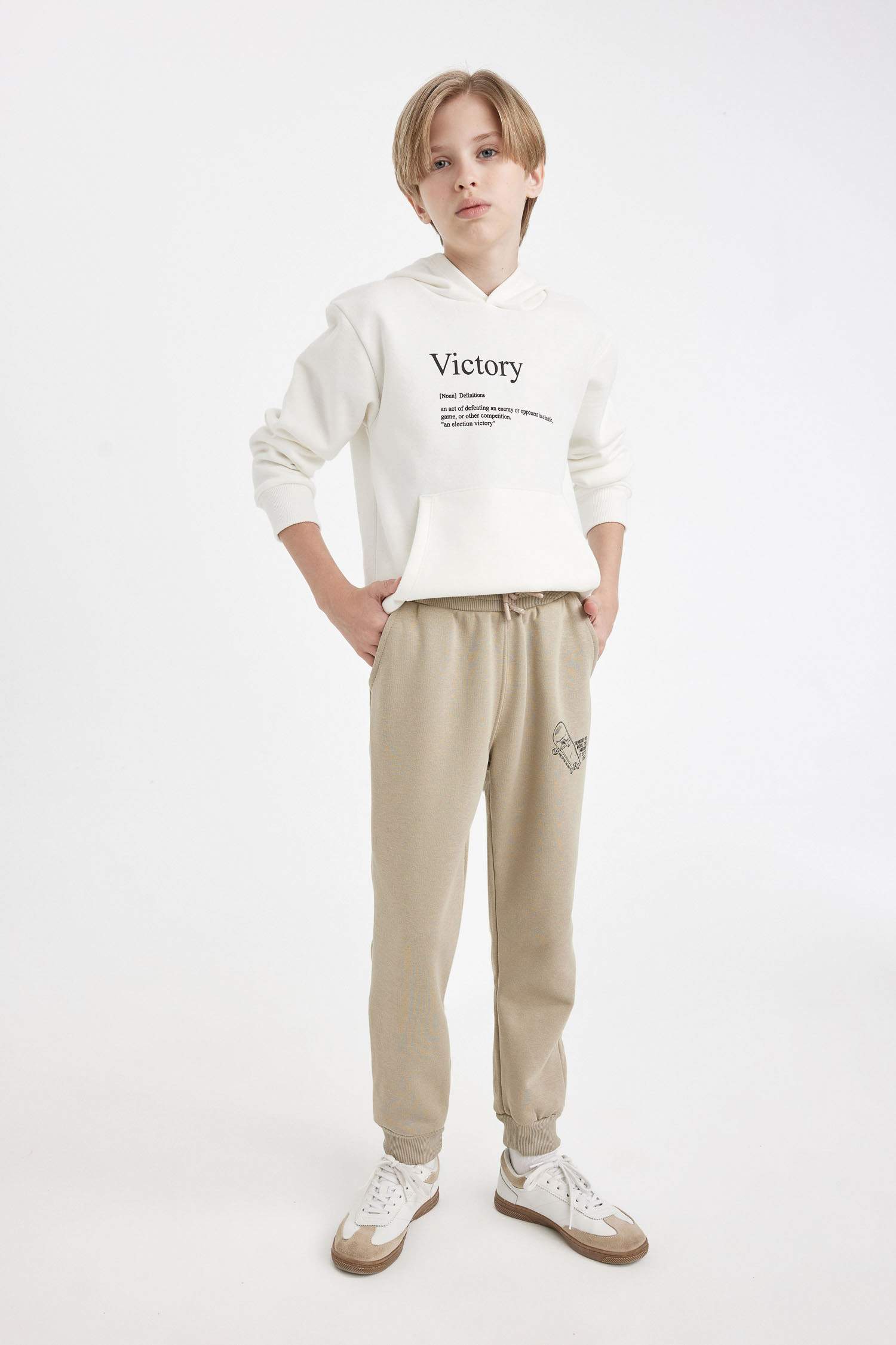 Erkek Çocuk Baskılı Kapüşonlu Sweatshirt