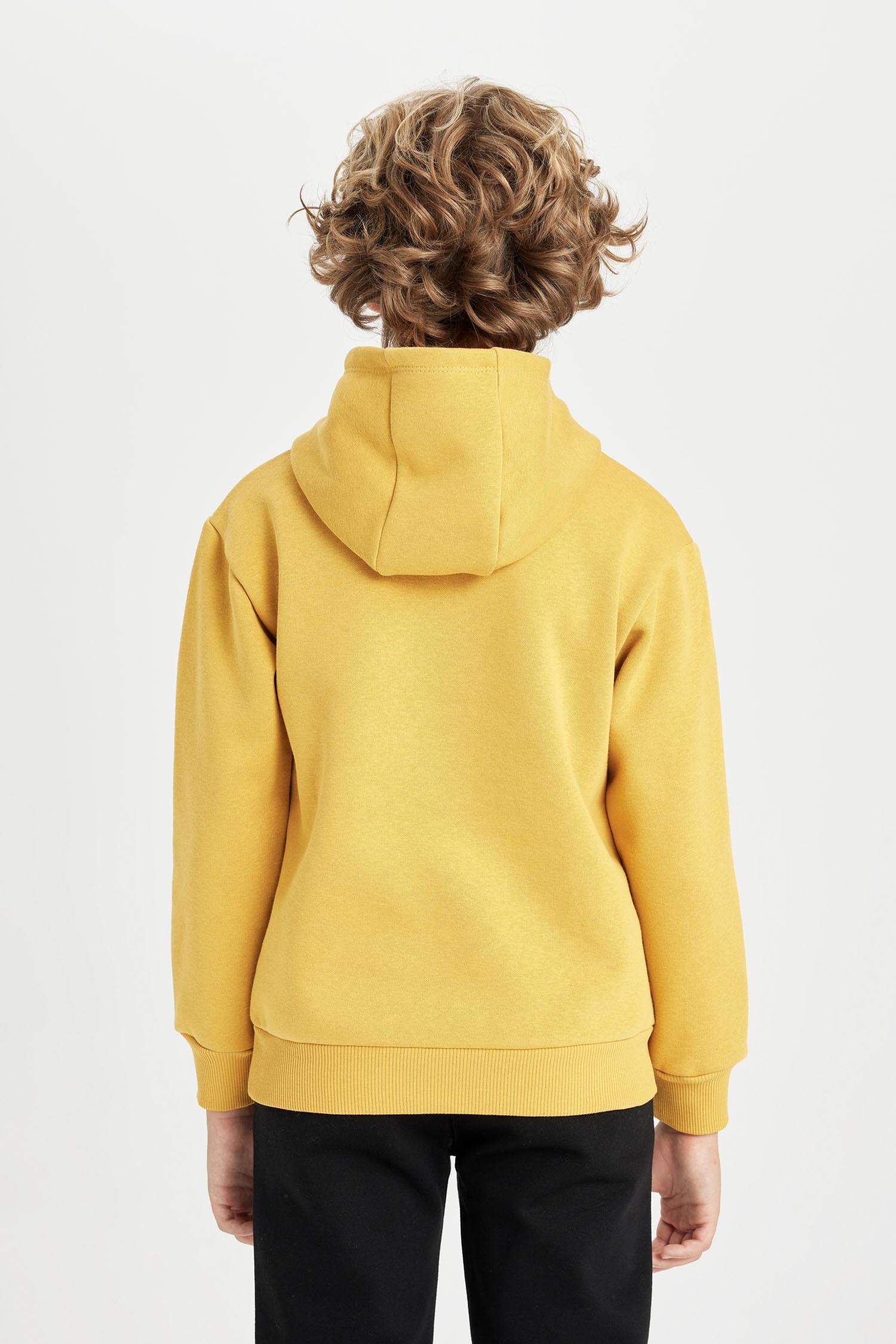 Erkek Çocuk Oversize Geniş Kalıp Baskılı Kapüşonlu Sweatshirt