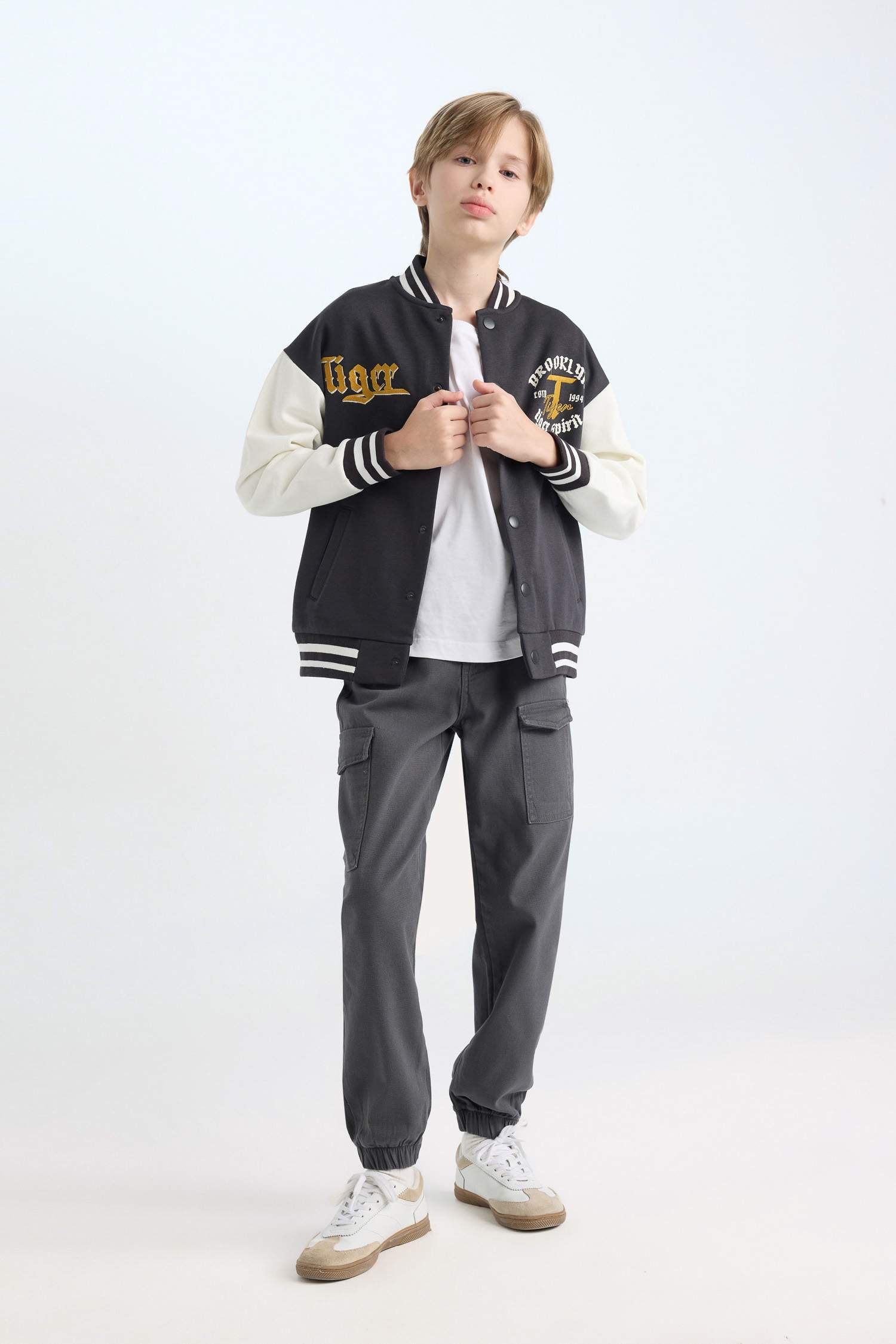 Boy College Collar Bomber Jacket