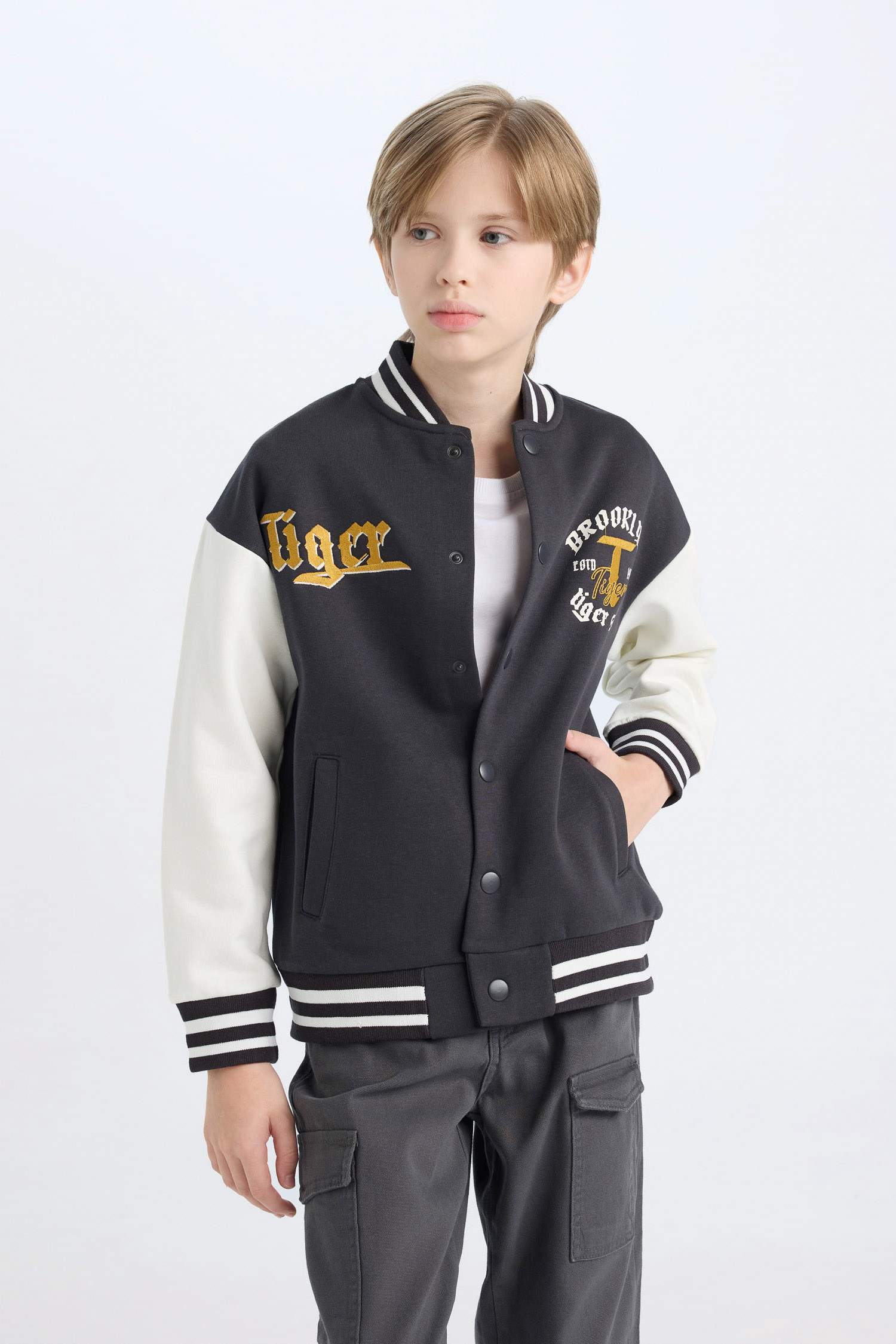 Boy College Collar Bomber Jacket
