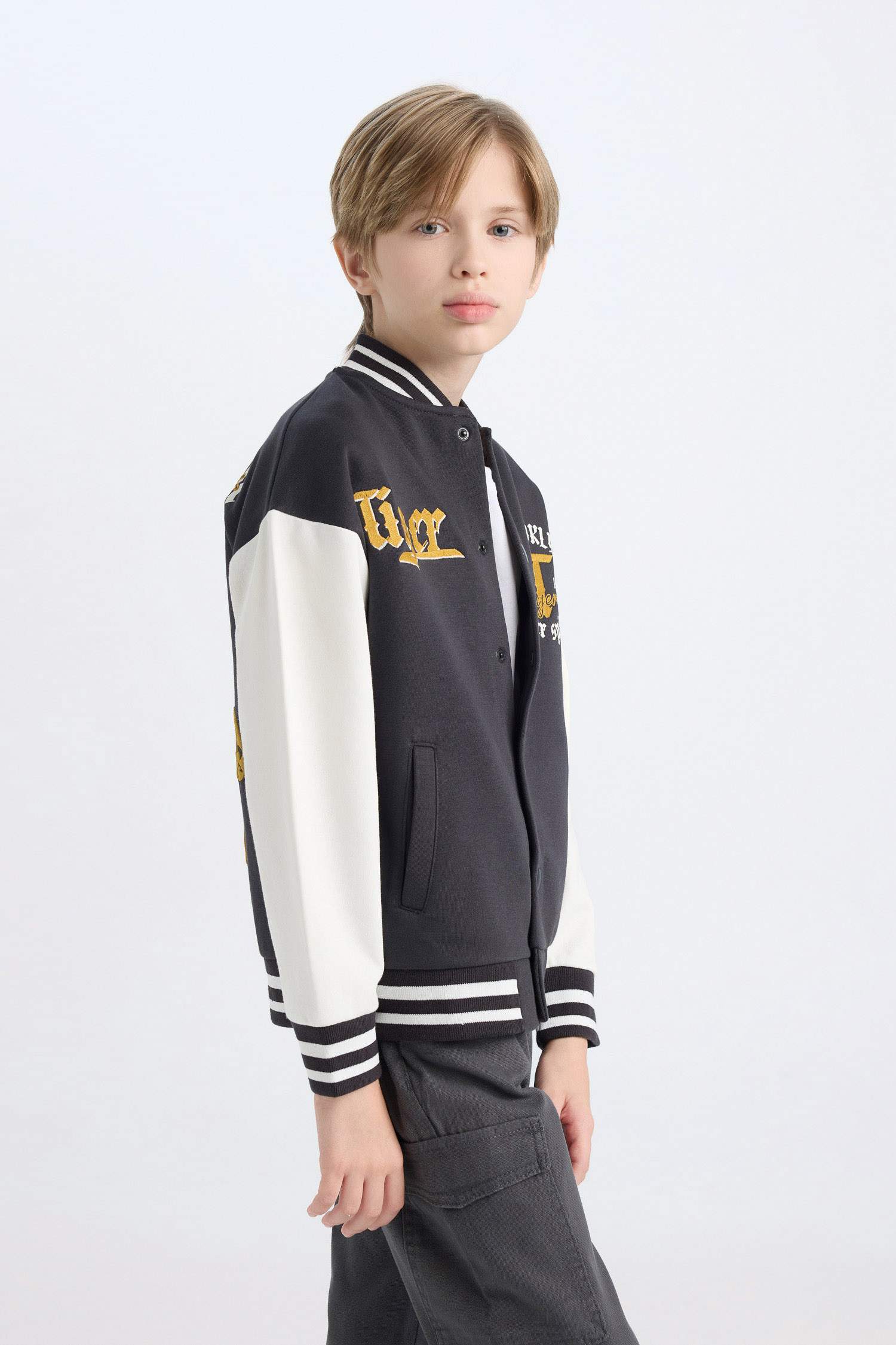 Boy College Collar Bomber Jacket