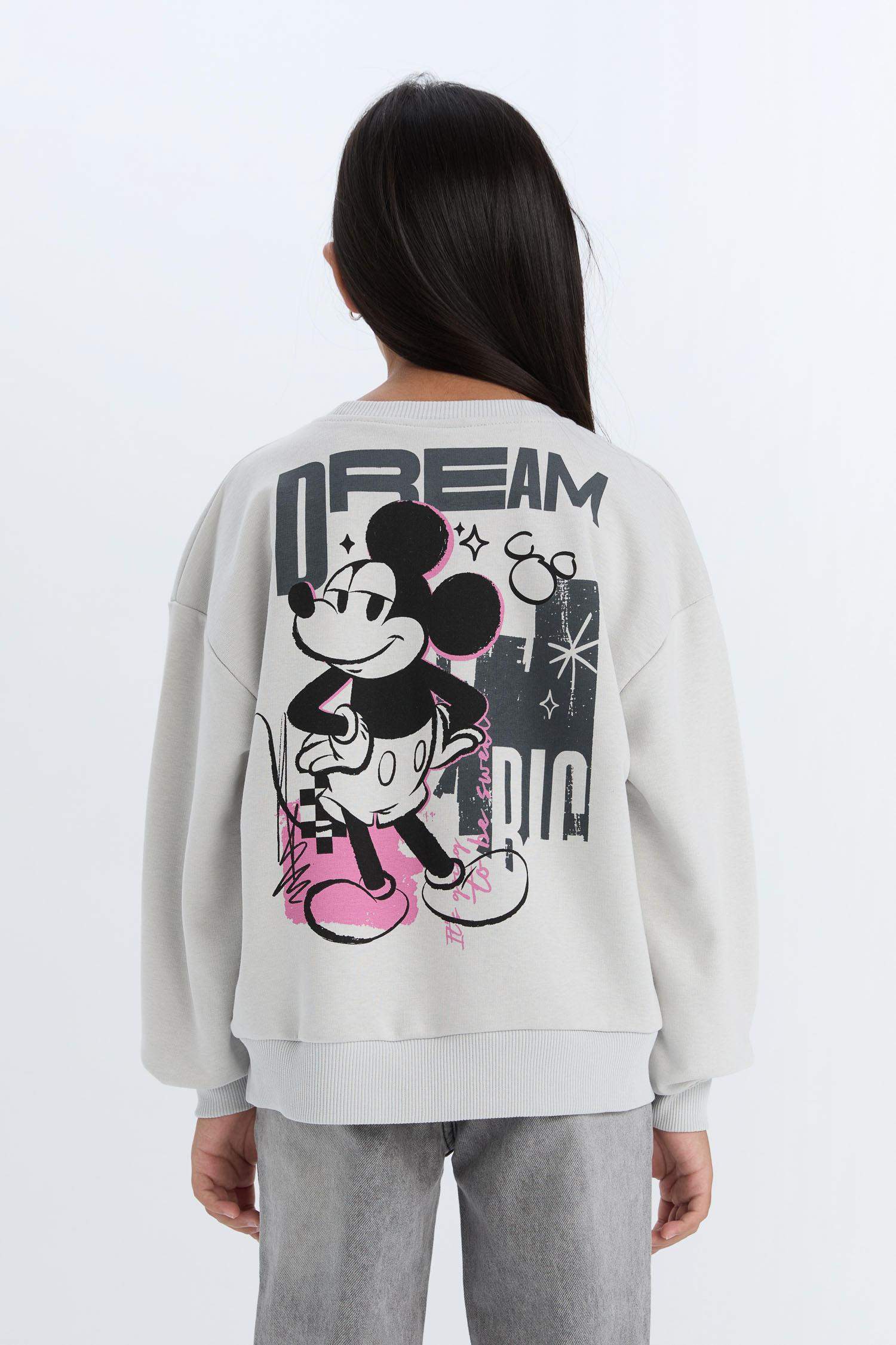 Girl Disney Mickey & Minnie Relax Fit Crew Neck Sweatshirt