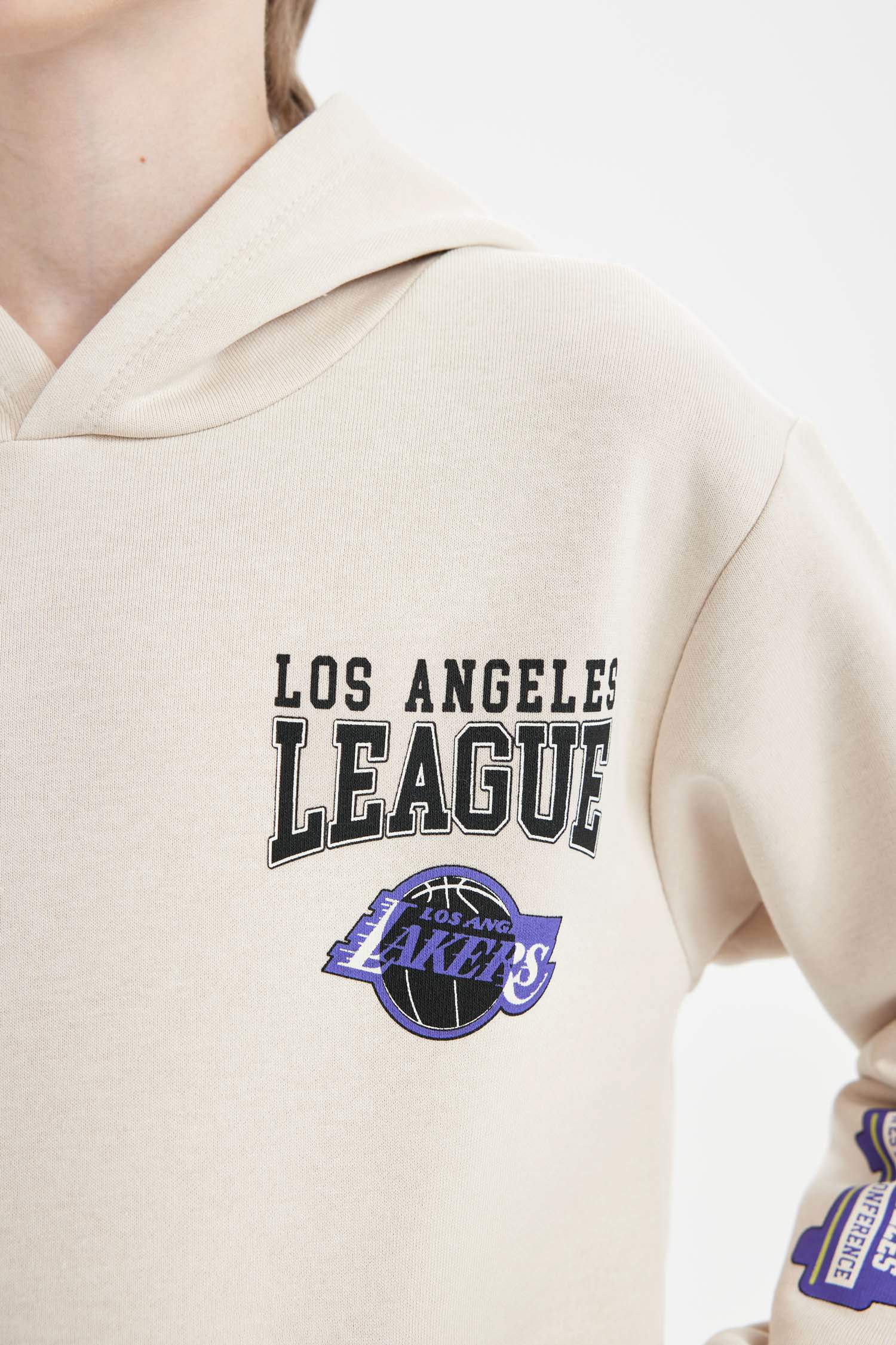 Erkek Çocuk NBA Los Angeles Clippers Kapüşonlu Sırt Baskılı Sweatshirt
