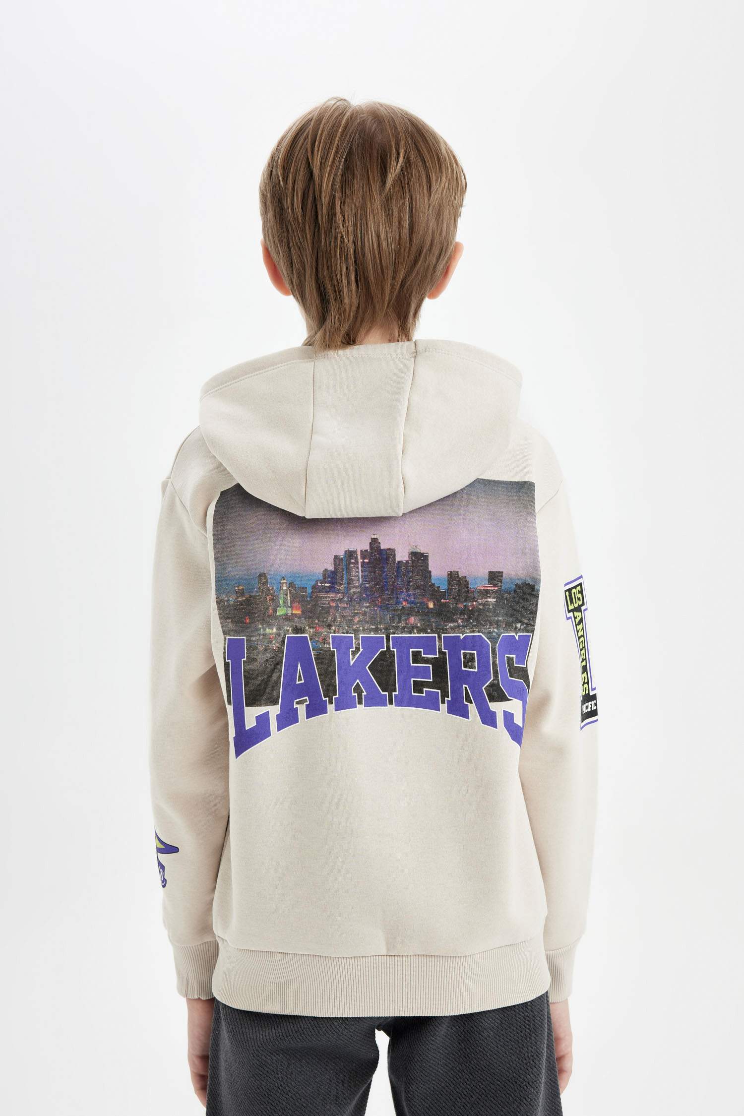 Erkek Çocuk NBA Los Angeles Clippers Kapüşonlu Sırt Baskılı Sweatshirt