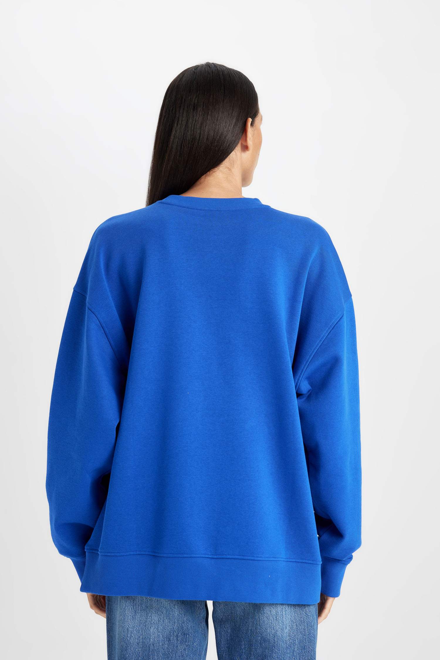 Свитшот оверсайз с круглым вырезом с принтом города из плотной ткани для женщин