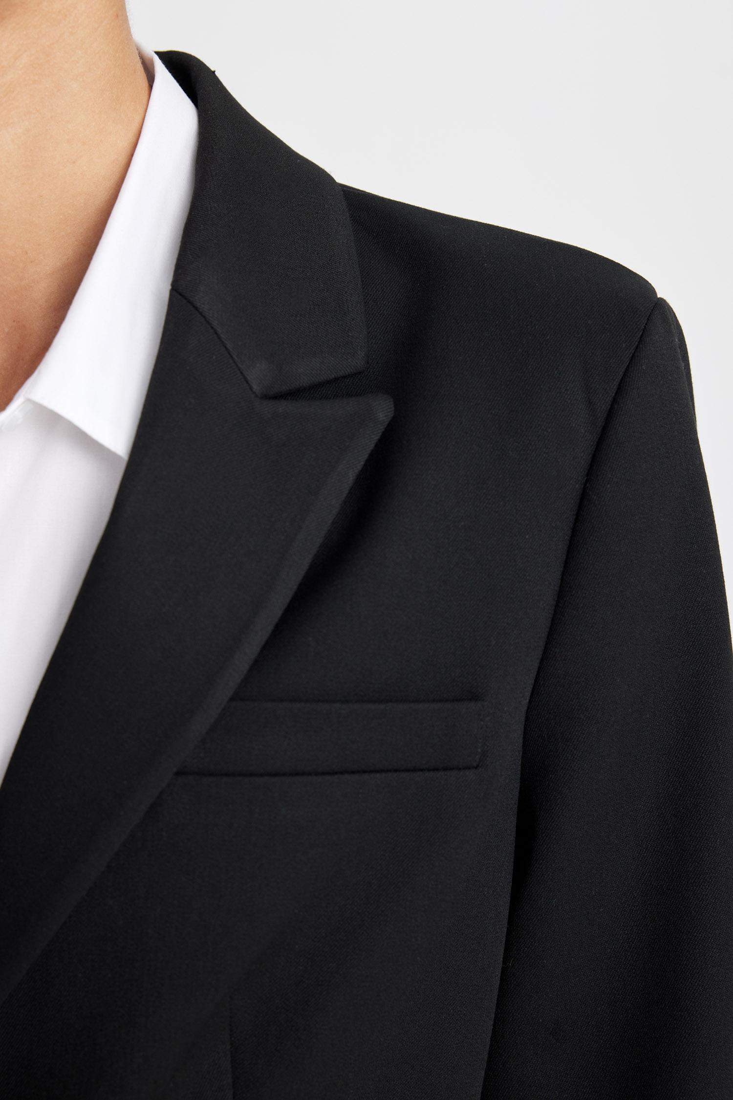 Fitted Ceket Yaka Düğmeli Basic Düz Blazer Ceket