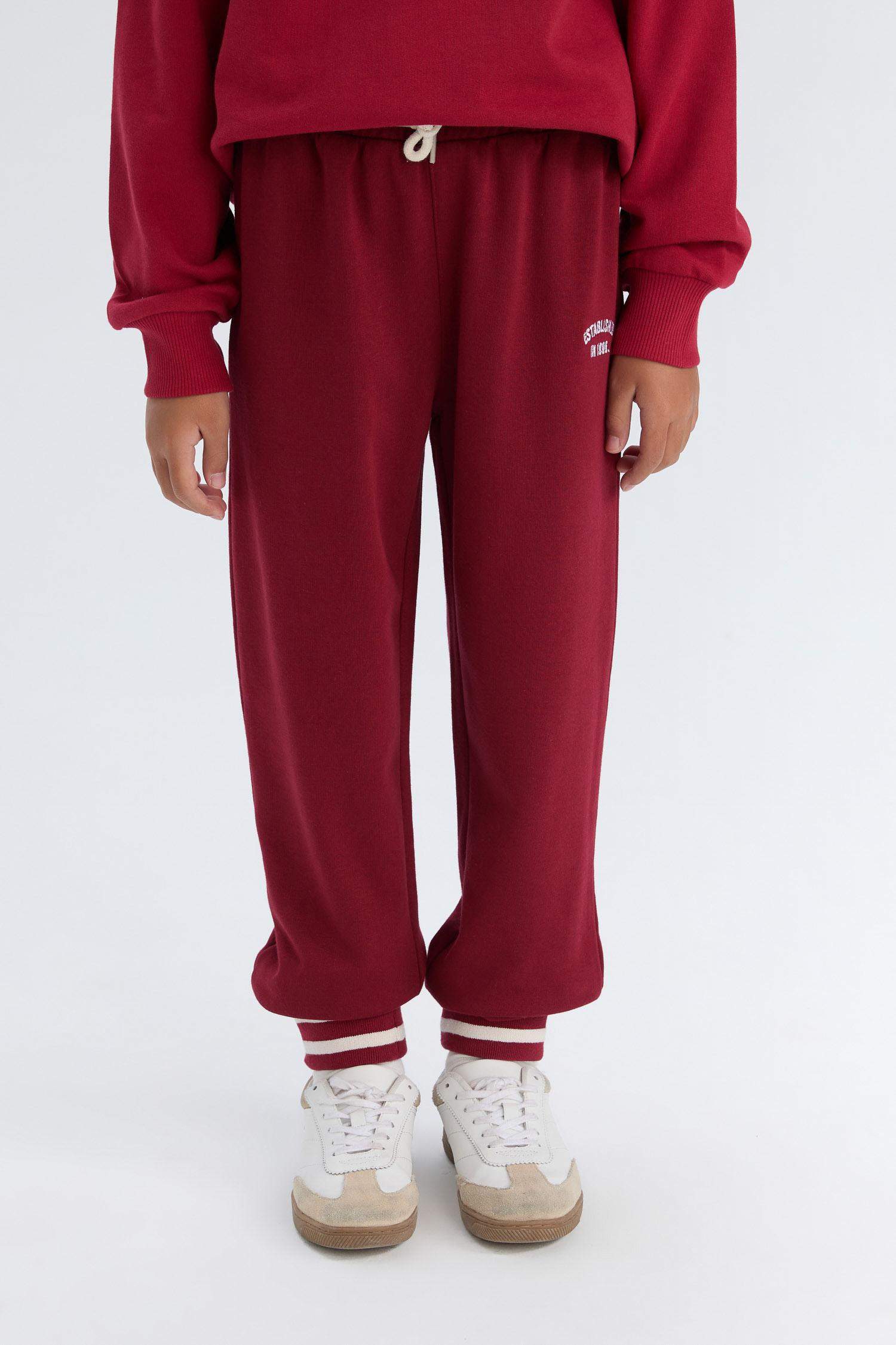 Kız Çocuk Beli Paçası Lastikli Baskılı Jogger Eşofman Altı