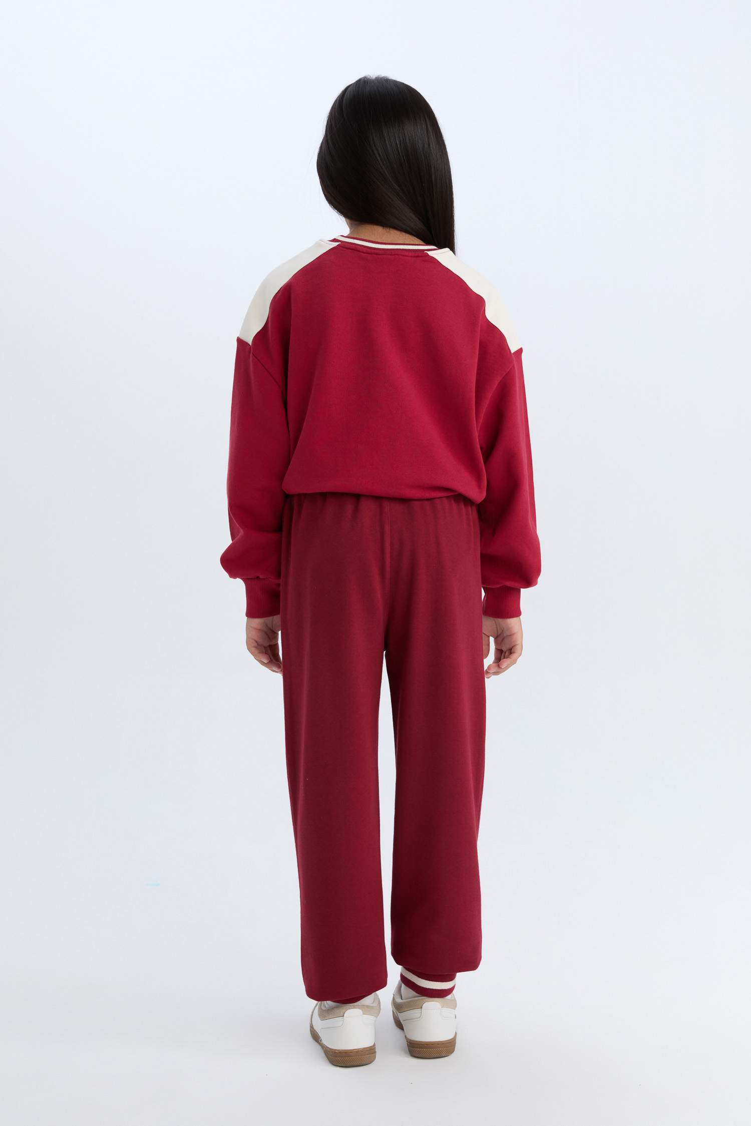 Kız Çocuk Beli Paçası Lastikli Baskılı Jogger Eşofman Altı