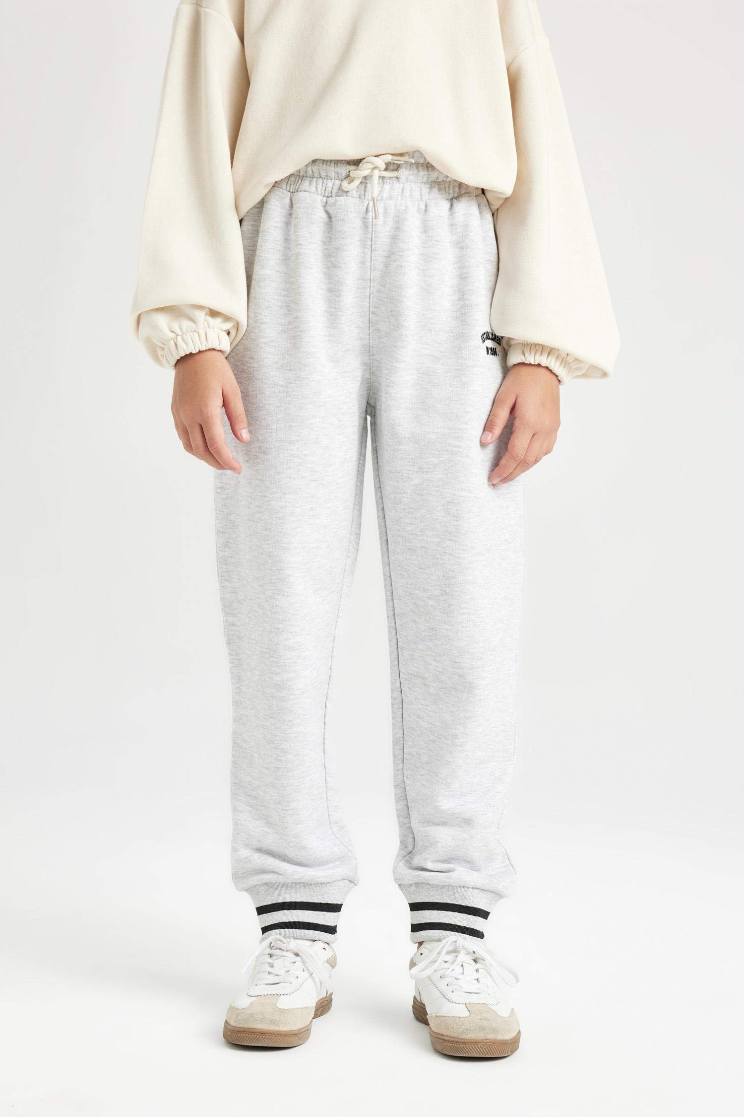 Kız Çocuk Beli Paçası Lastikli Baskılı Jogger Eşofman Altı