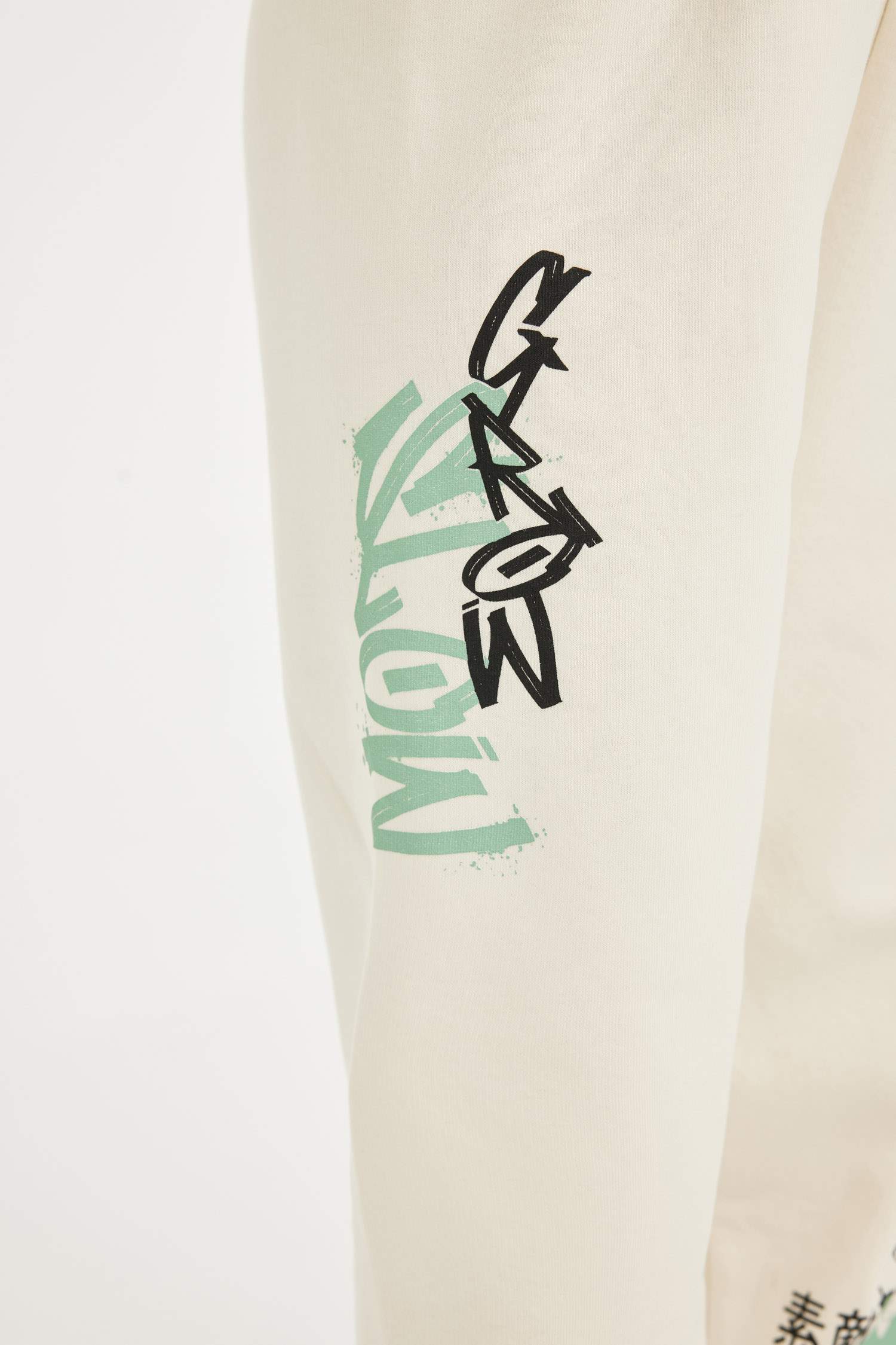 Kız Çocuk Beli Paçası Lastikli Baskılı Jogger Eşofman Altı