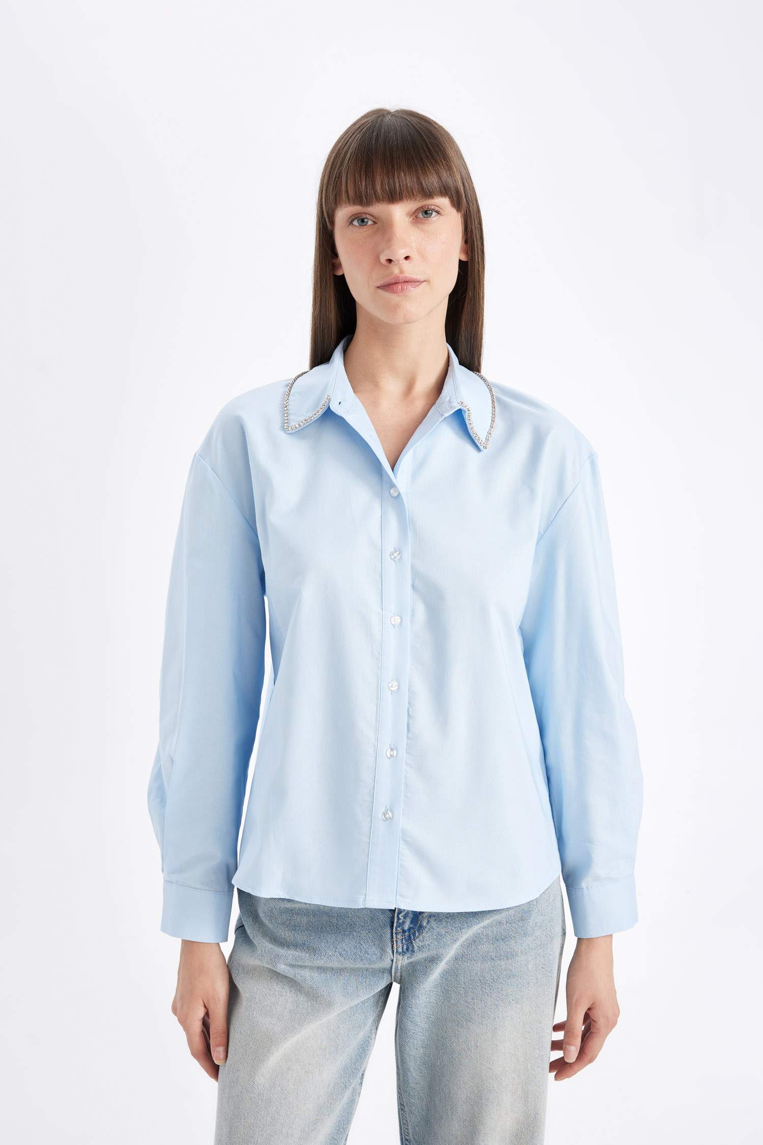 Рубашка оверсайз с длинным рукавом