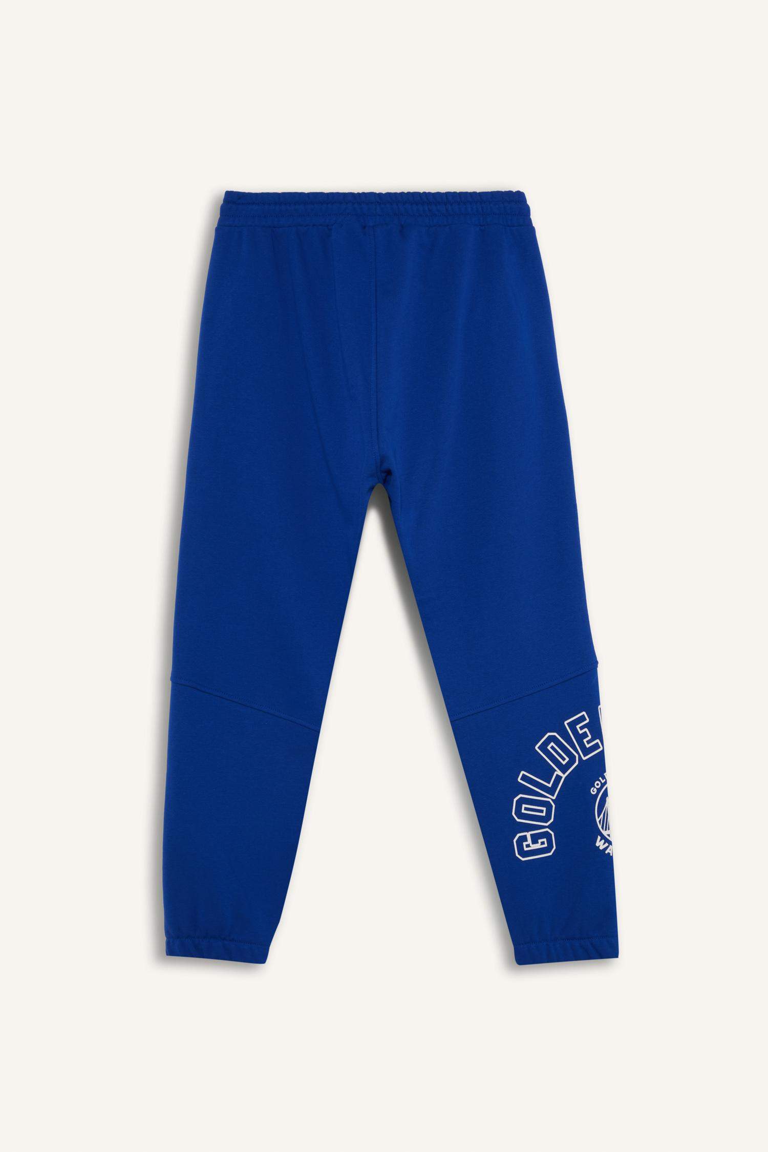 DeFactoFit Kalın Jogger Eşofman Altı NBA Golden State Warriors Standart Fit Beli Bağcıklı Cepli