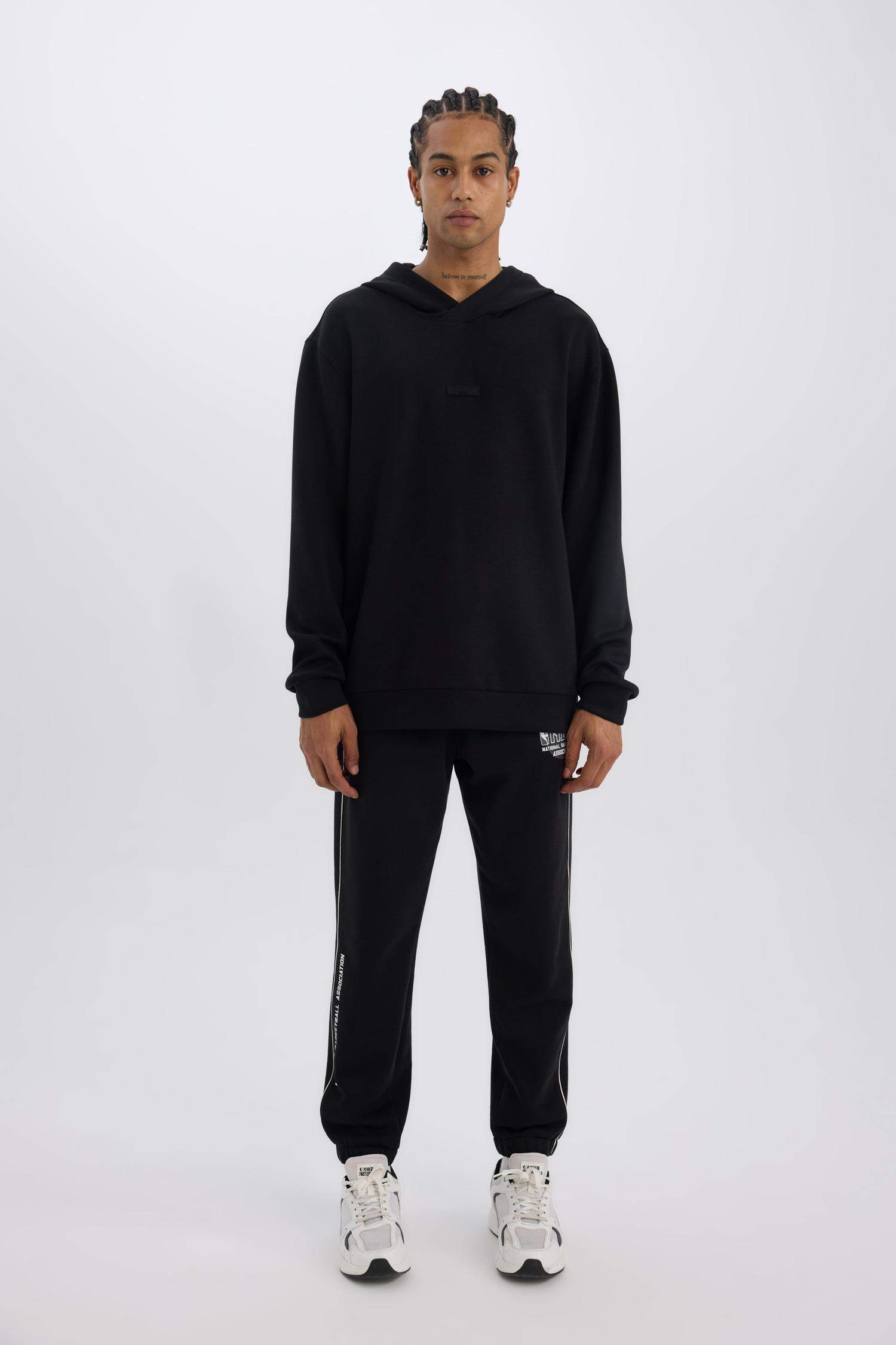 DeFactoFit Kalın Jogger Eşofman Altı NBA Wordmark Standart Fit Cepli Esnek Bantlı Paça