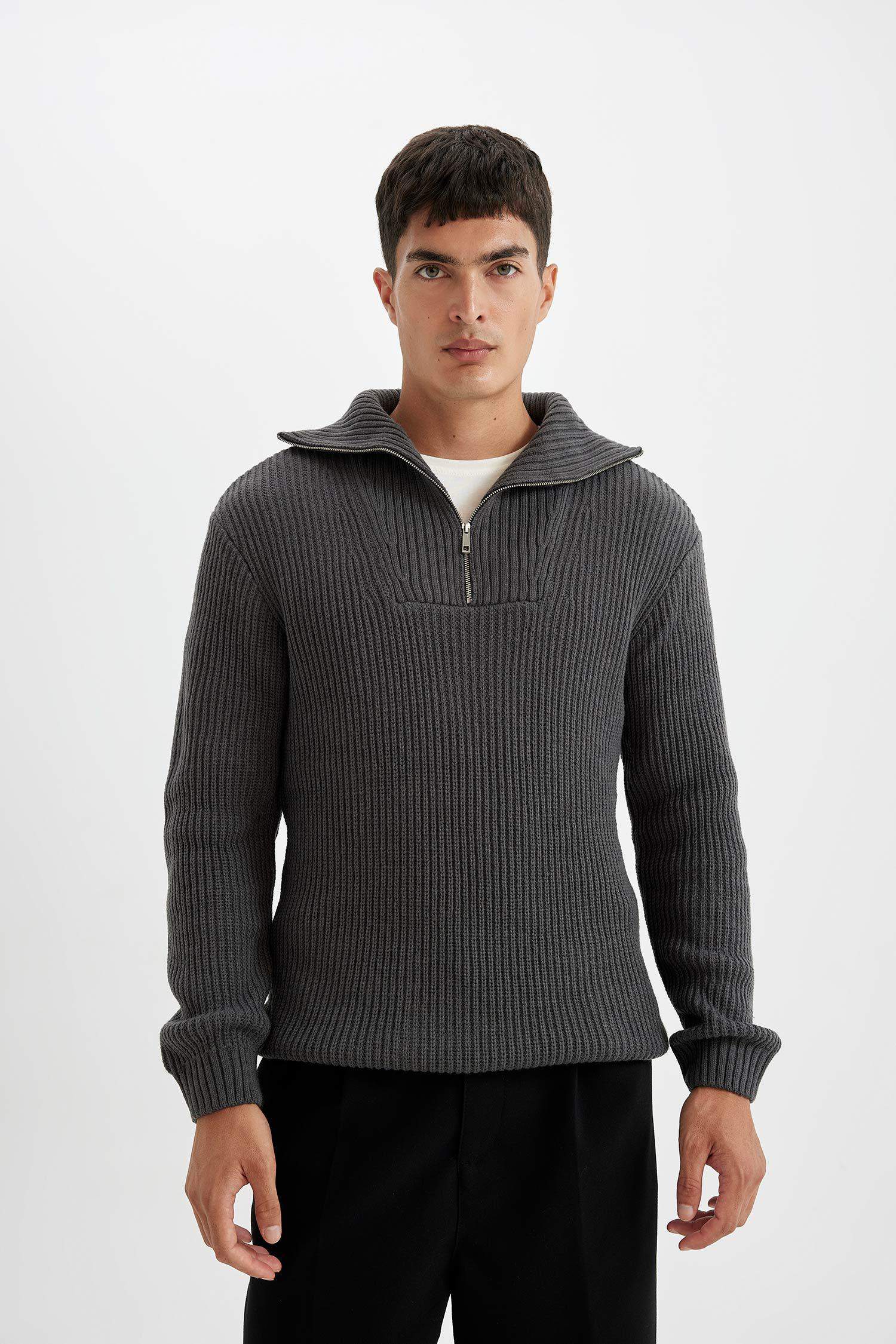 релакс пішімі мойынжейде трикотаж Пулловер