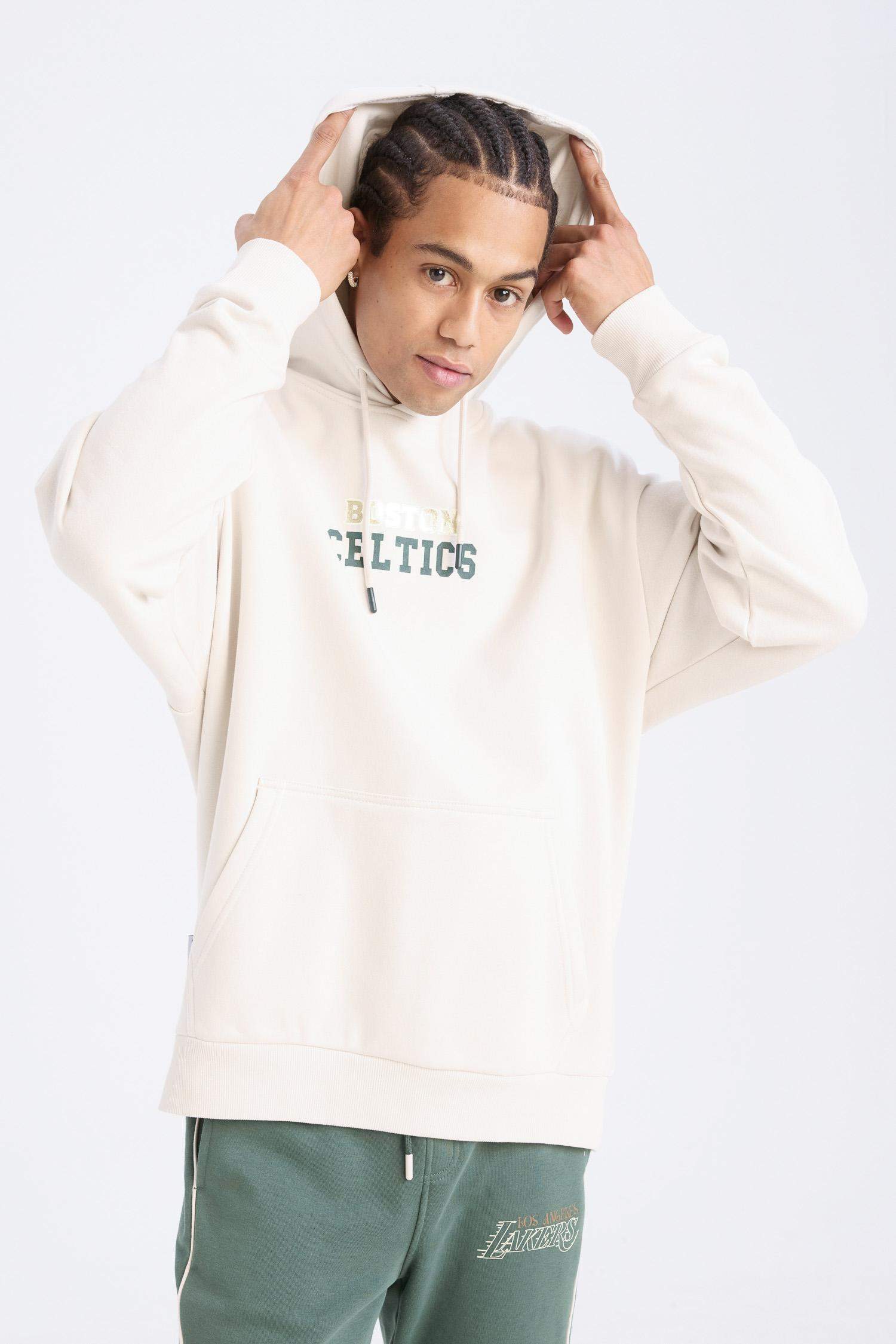 NBA Boston Celtics Oversize Geniş Kalıp Kapüşonlu Sırt Baskılı Kalın Sweatshirt