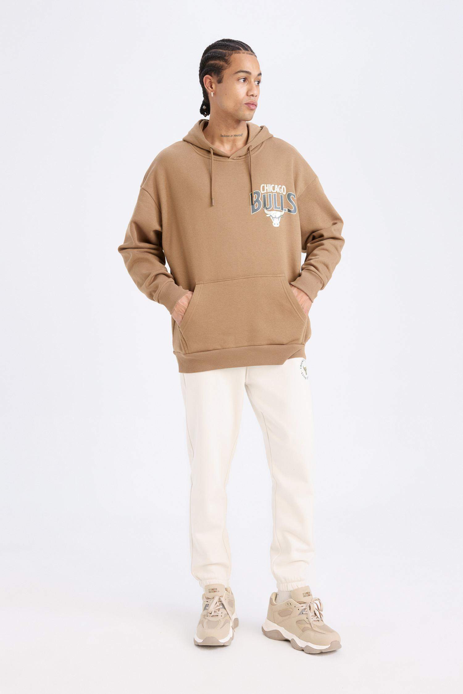 NBA Chicago Bulls Standart Fit Cepli Esnek Bantlı Paça Jogger Eşofman Altı