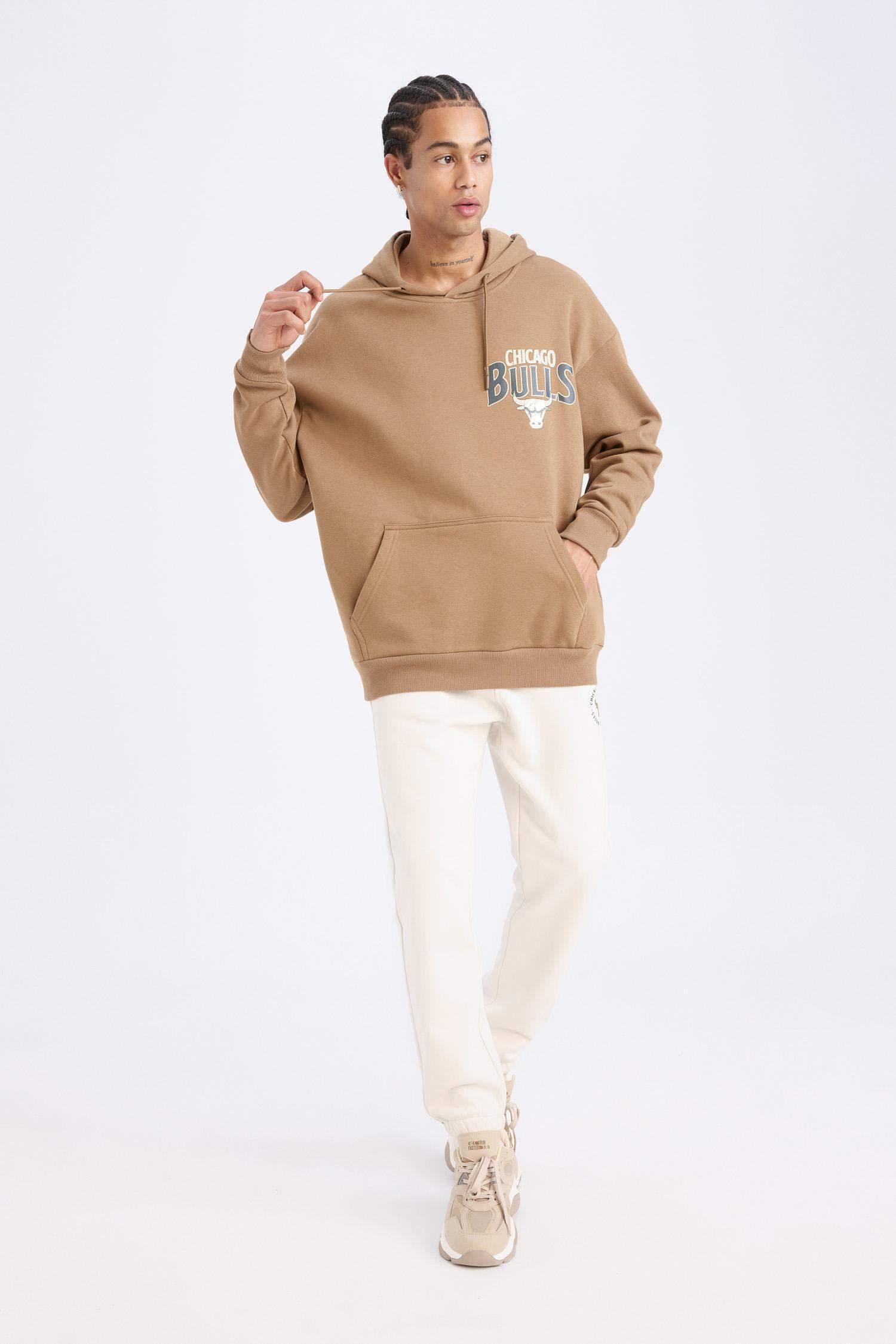 NBA Chicago Bulls Standart Fit Cepli Esnek Bantlı Paça Jogger Eşofman Altı