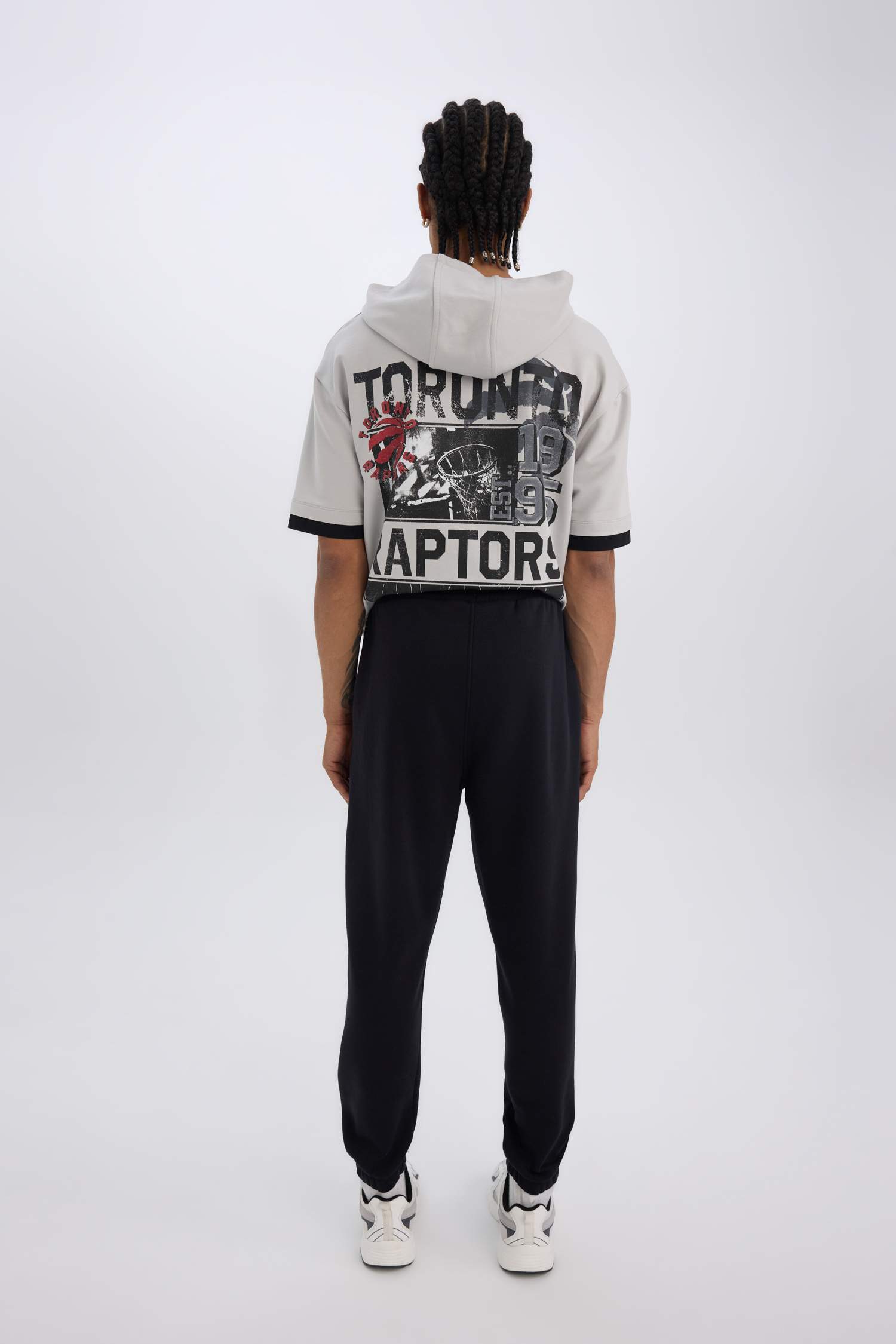 DeFactoFit NBA Chicago Bulls Standard Fit Waist Tied Thick Sweatpants