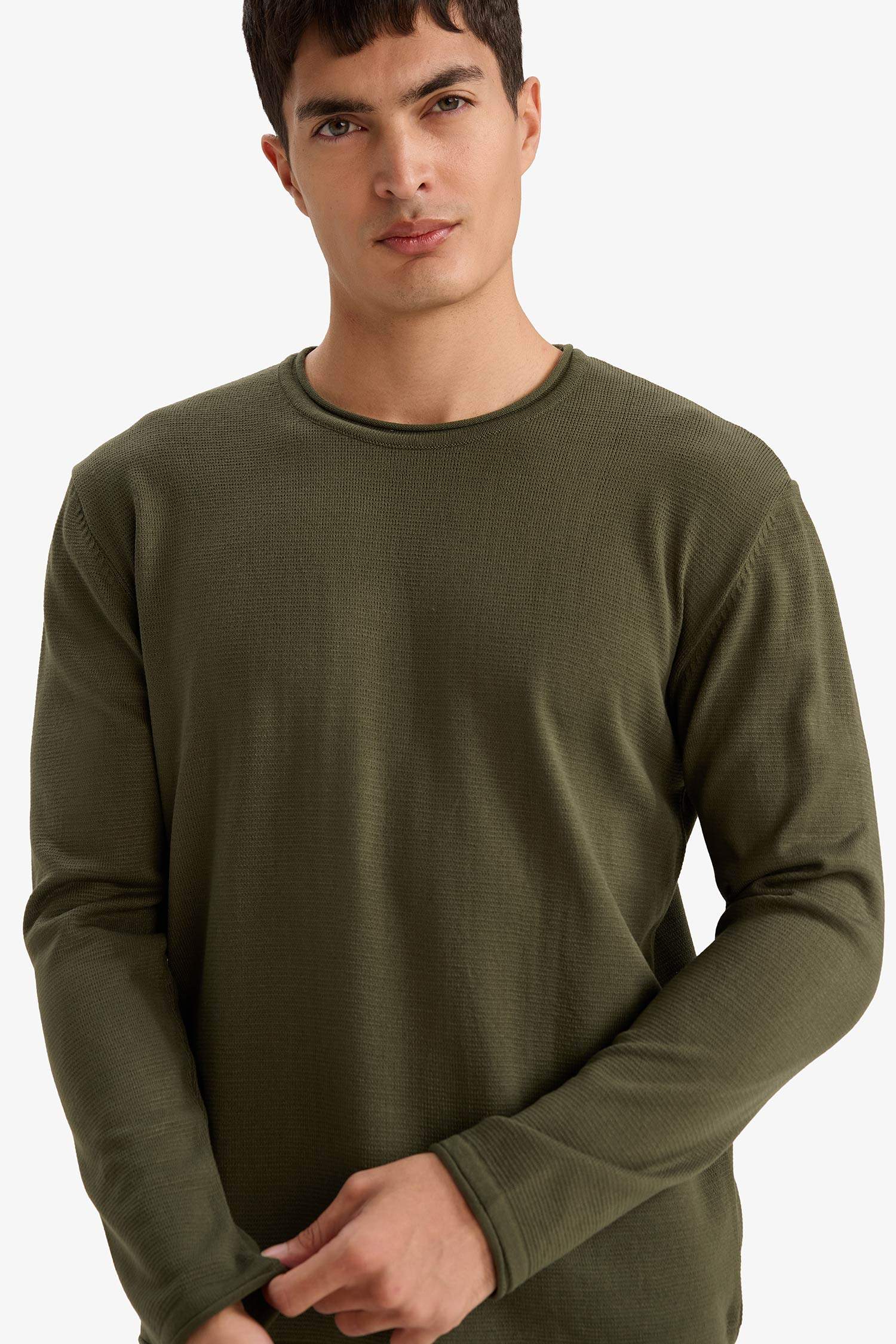 Pull en tricot à col rond Coupe décontractée