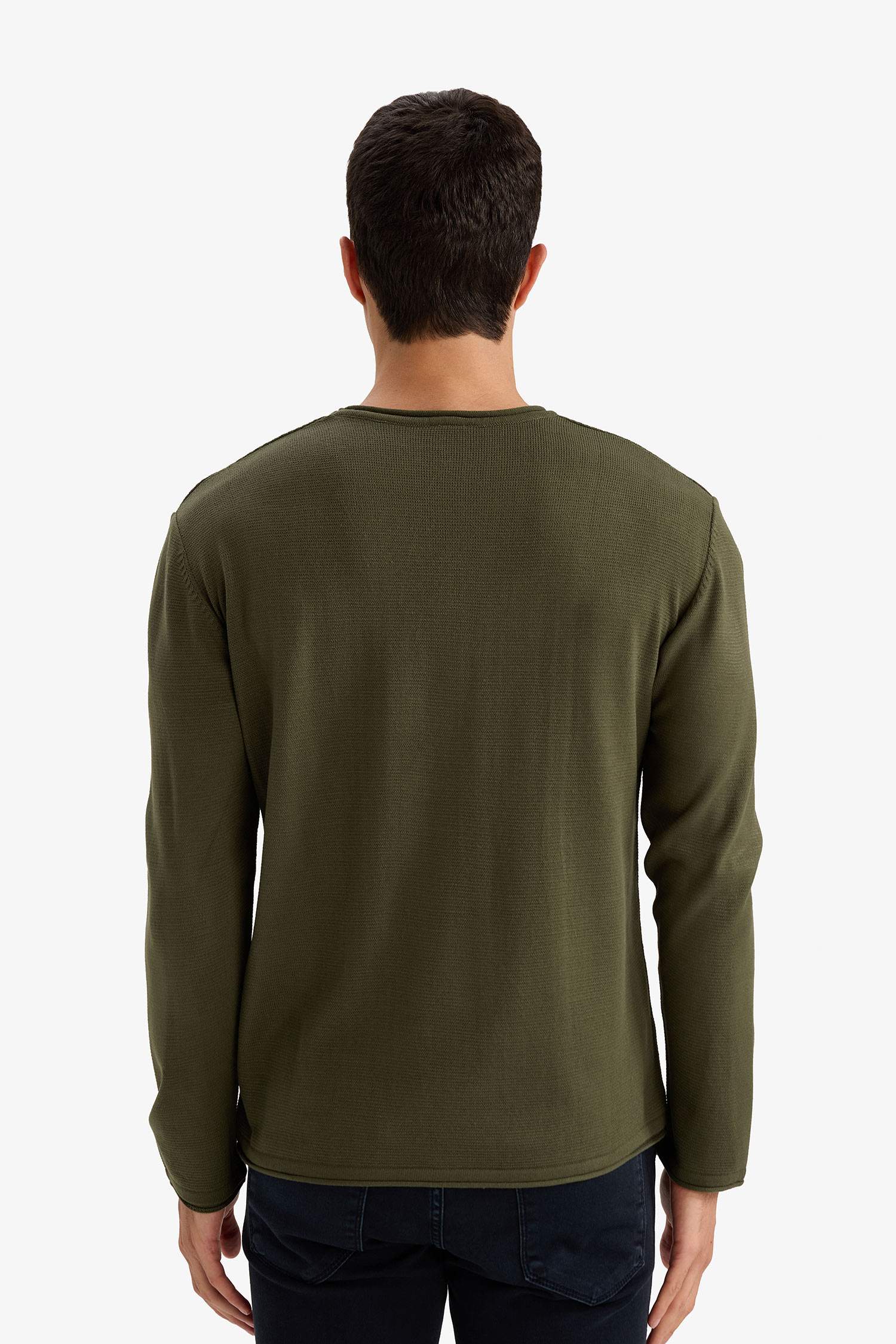 Pull en tricot à col rond Coupe décontractée