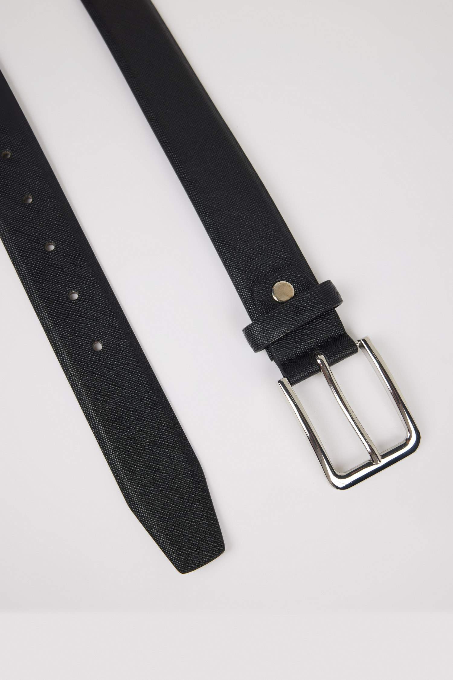 حزام رجالي جلد صناعي أسود