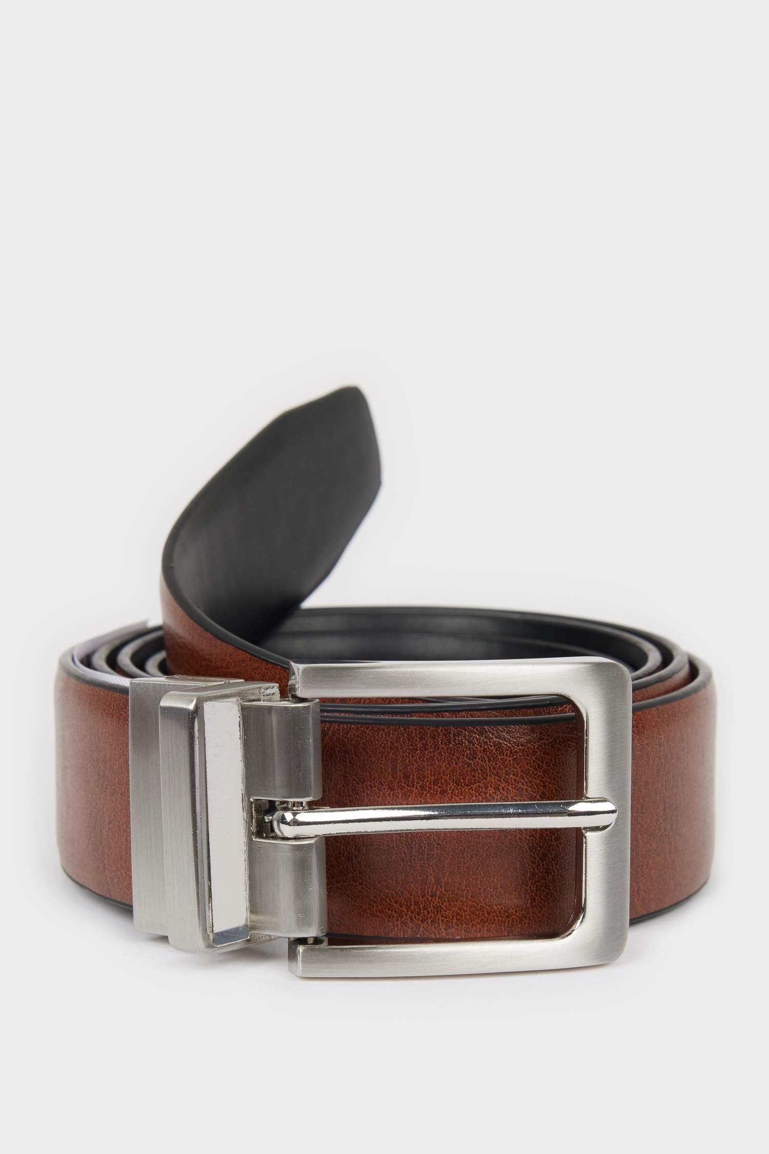 Man Faux Leather Casual Belt