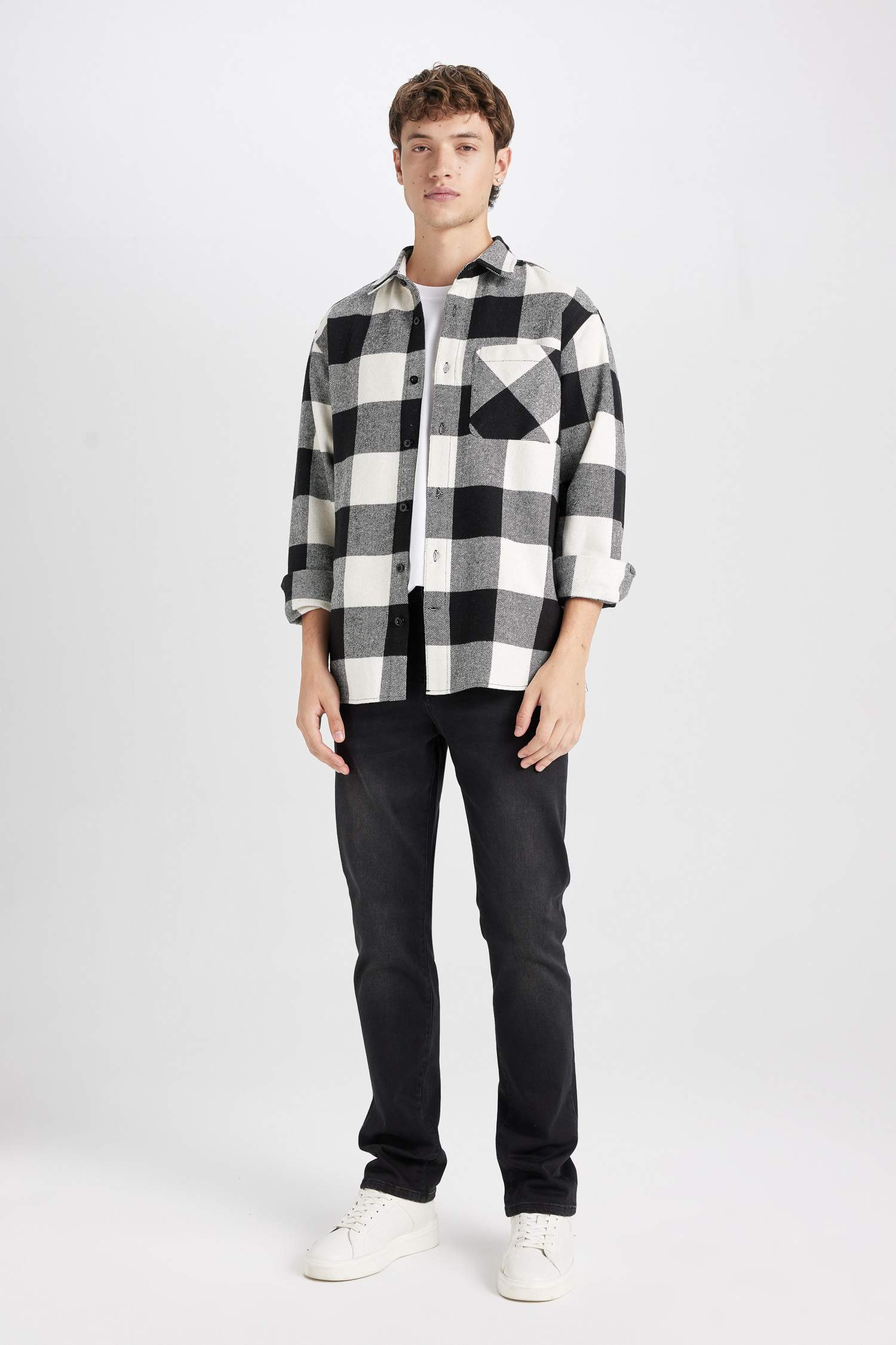 Regular Fit Kareli Oduncu Uzun Kollu Gömlek